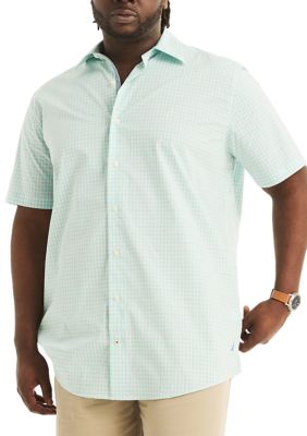 Nautica Men's Big & Tall Navtech Trim Fit Plaid Short Sleeve Shirt, 4XL Big