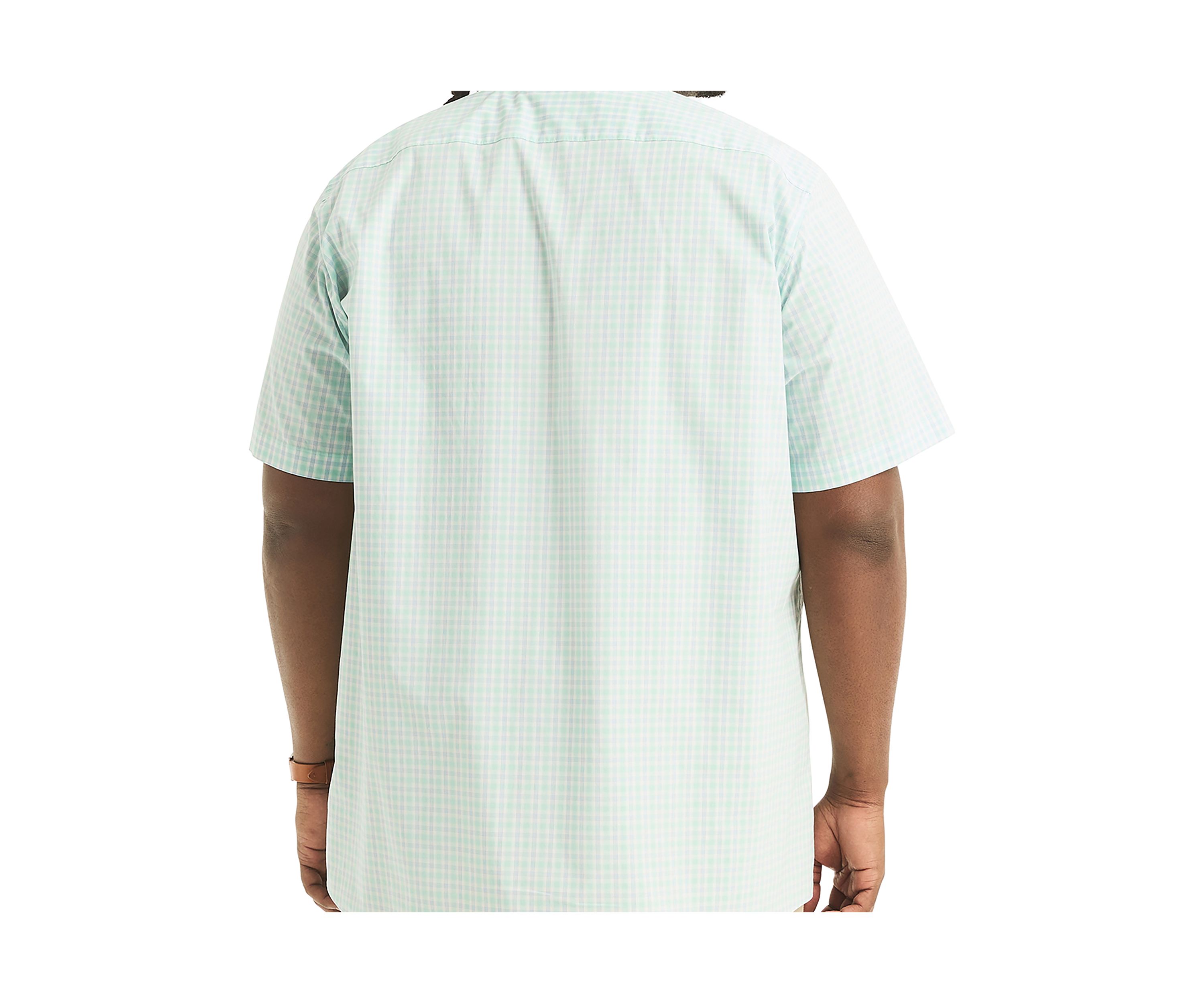 Big & Tall Navtech Trim Fit Plaid Short Sleeve Shirt
