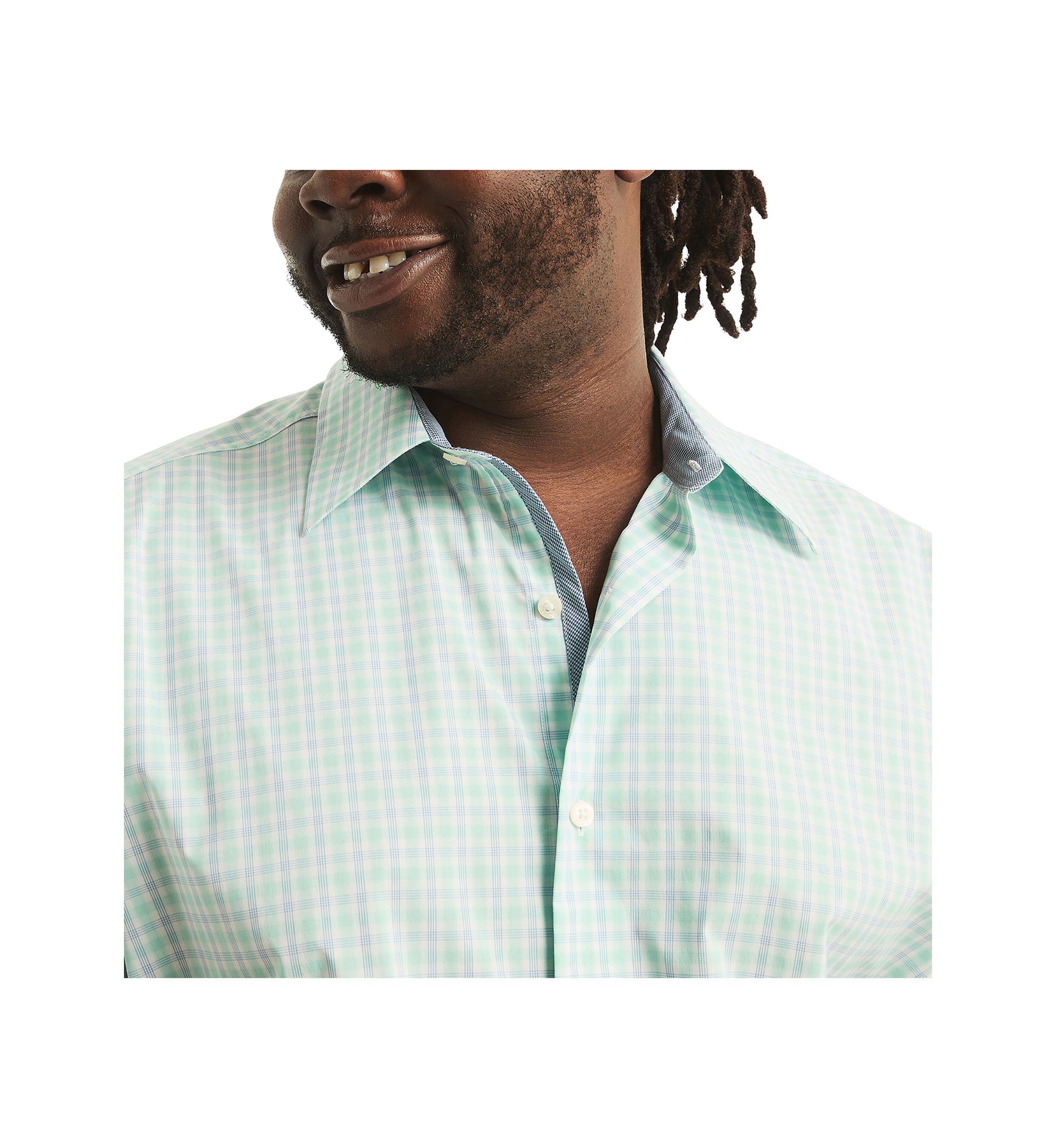 Big & Tall Navtech Trim Fit Plaid Short Sleeve Shirt