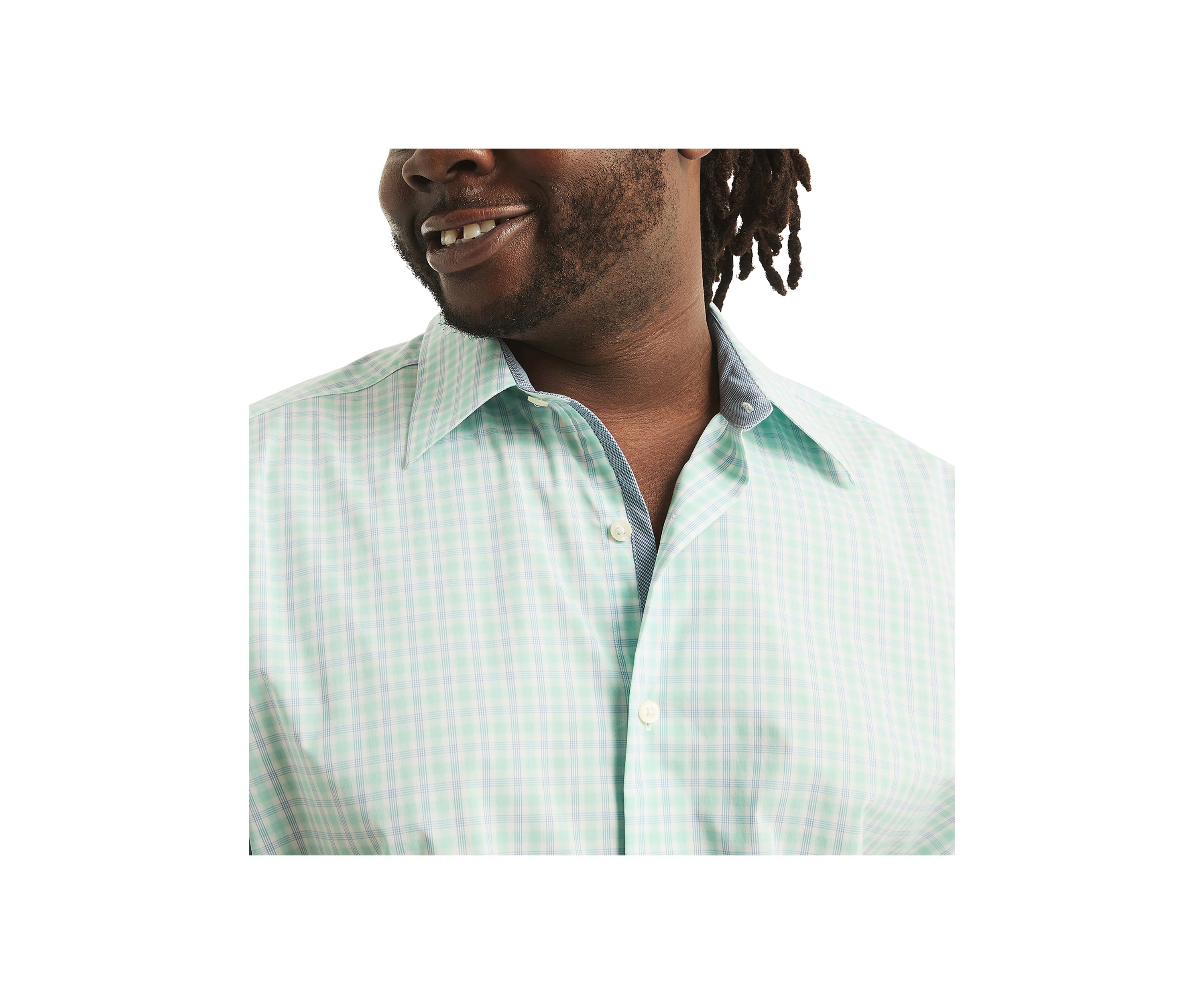 Big & Tall Navtech Trim Fit Plaid Short Sleeve Shirt