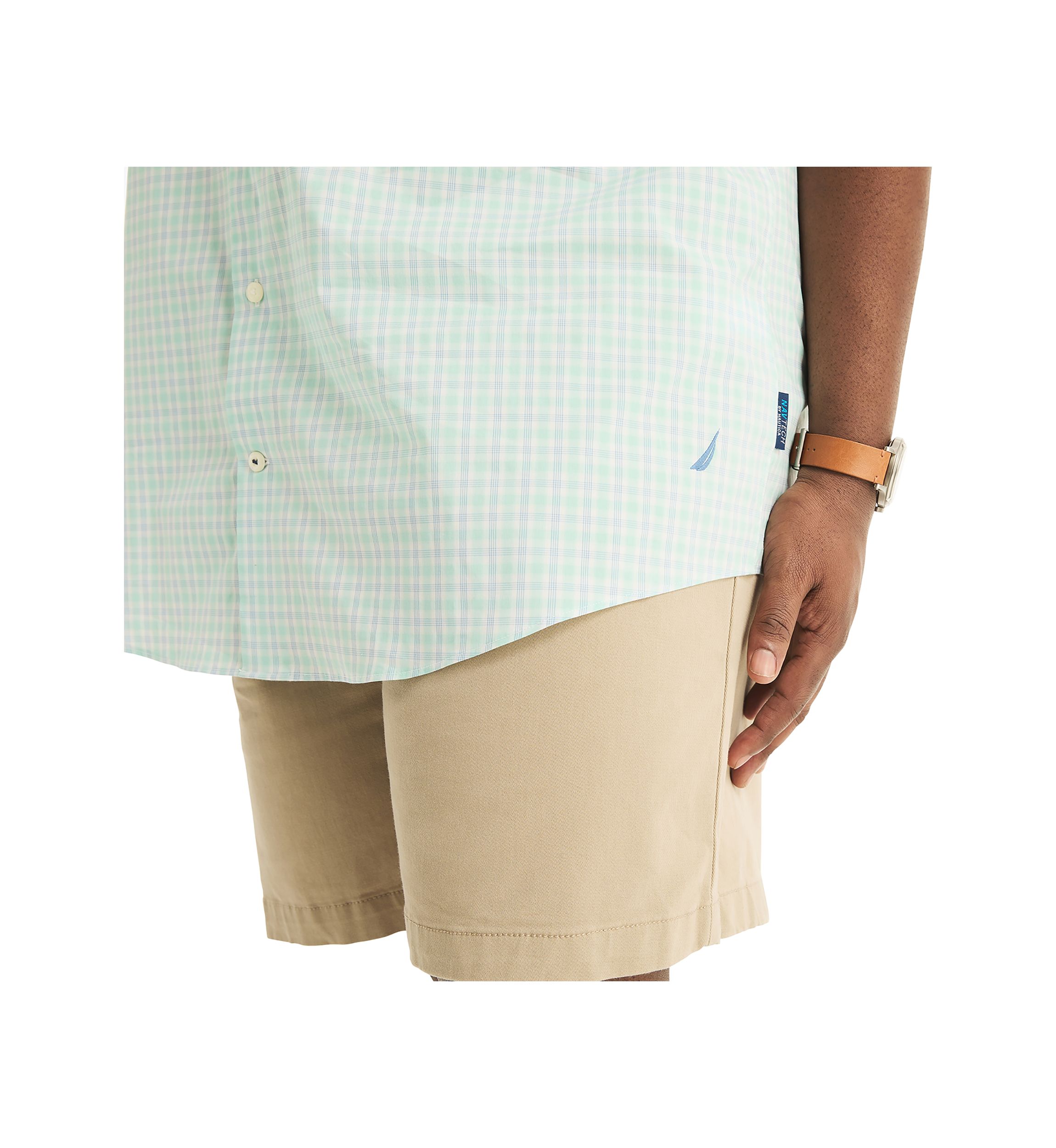 Big & Tall Navtech Trim Fit Plaid Short Sleeve Shirt