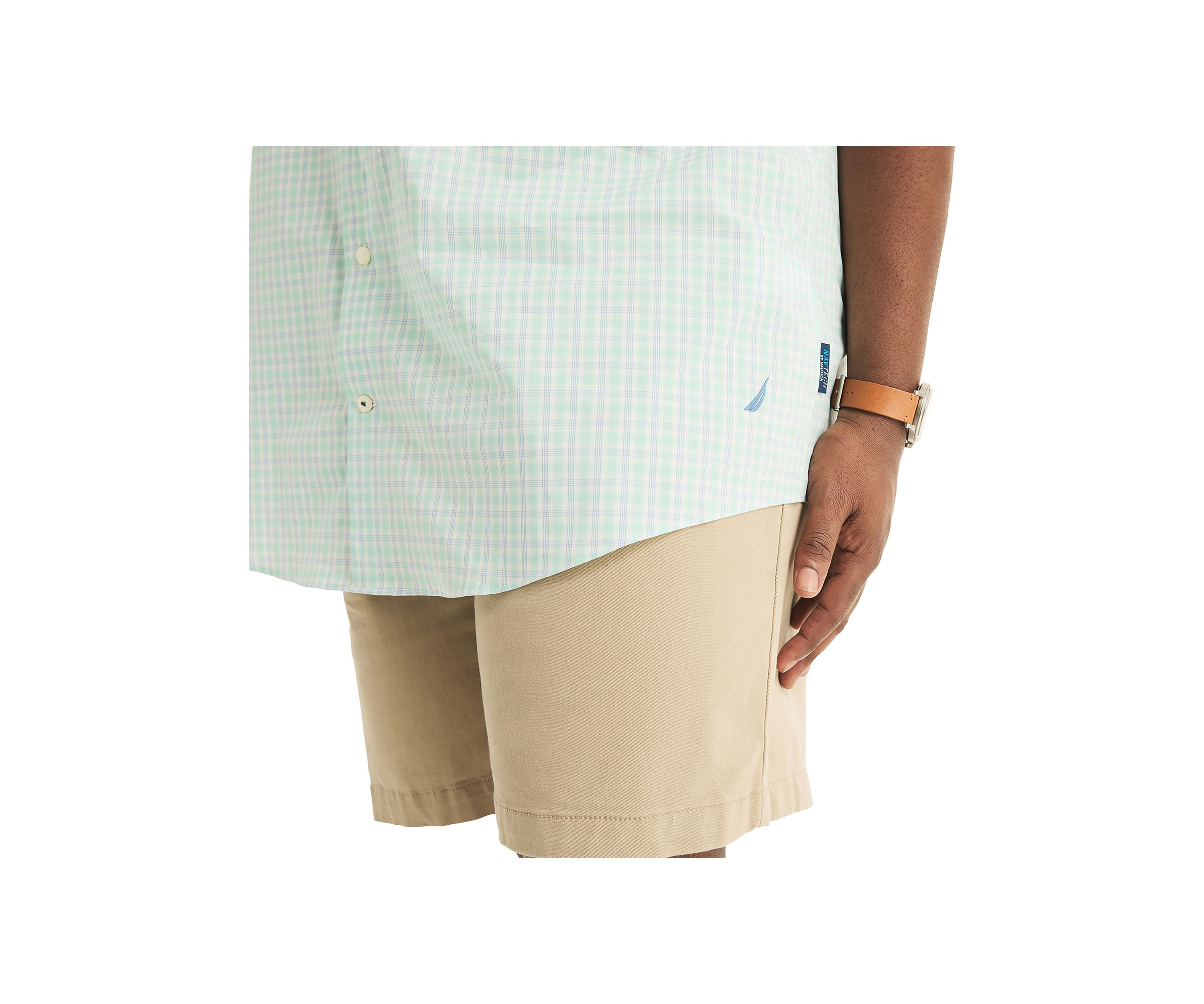 Big & Tall Navtech Trim Fit Plaid Short Sleeve Shirt