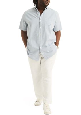 Big & Tall Seersucker Printed Short Sleeve Shirt