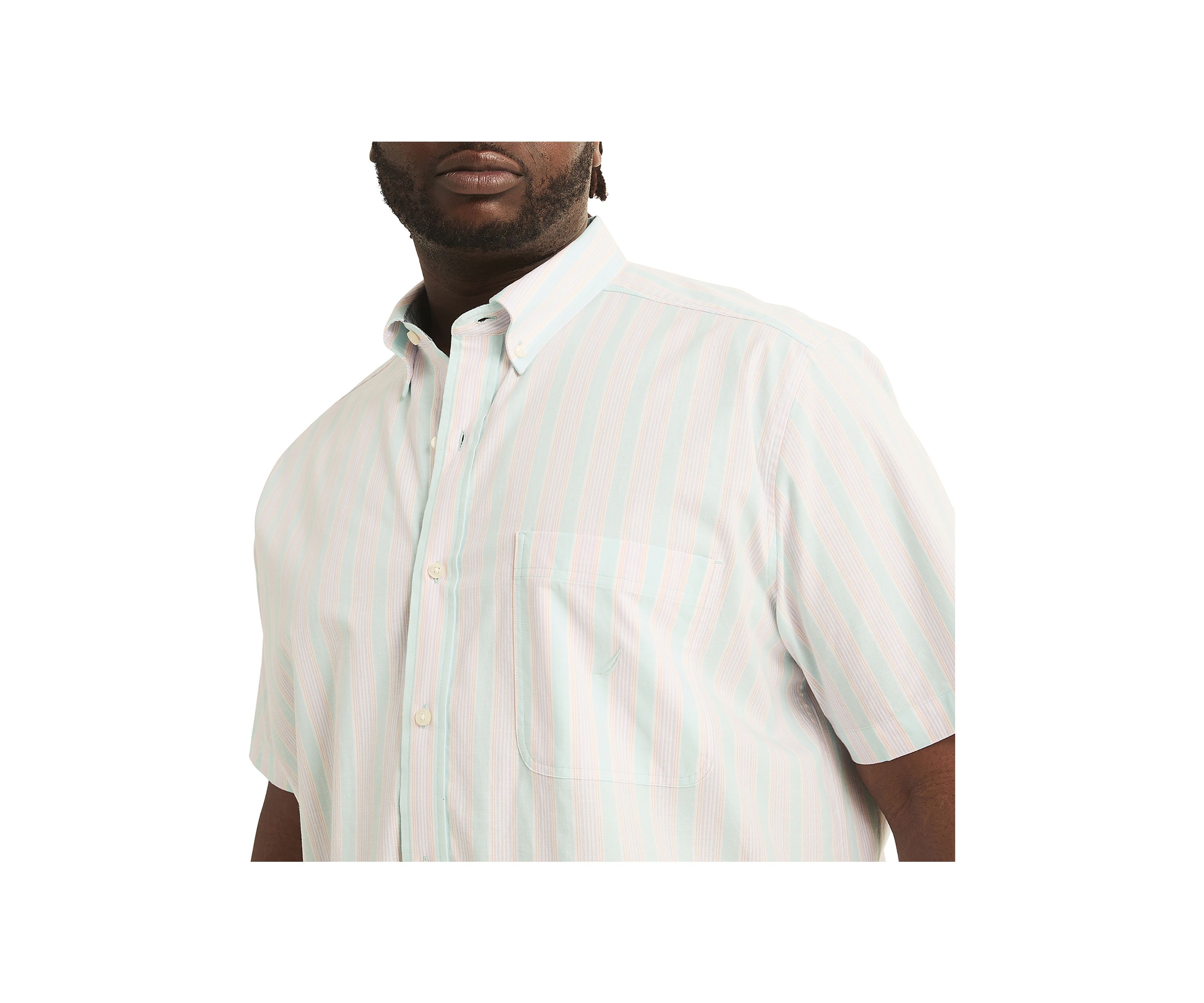 Big & Tall Oxford Striped Short Sleeve Shirt