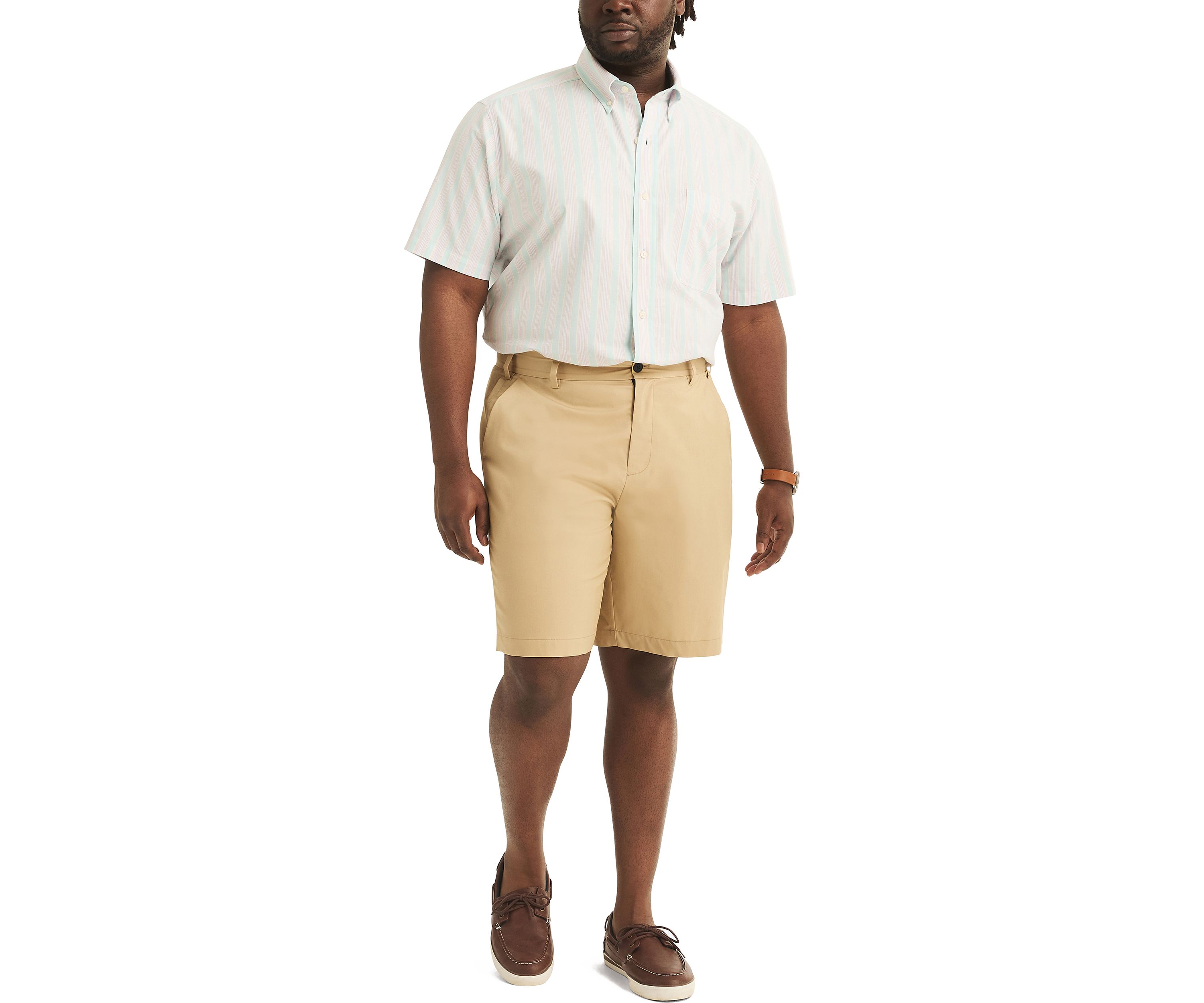Big & Tall Oxford Striped Short Sleeve Shirt