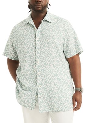 Big & Tall Printed Linen Short Sleeve Shirt