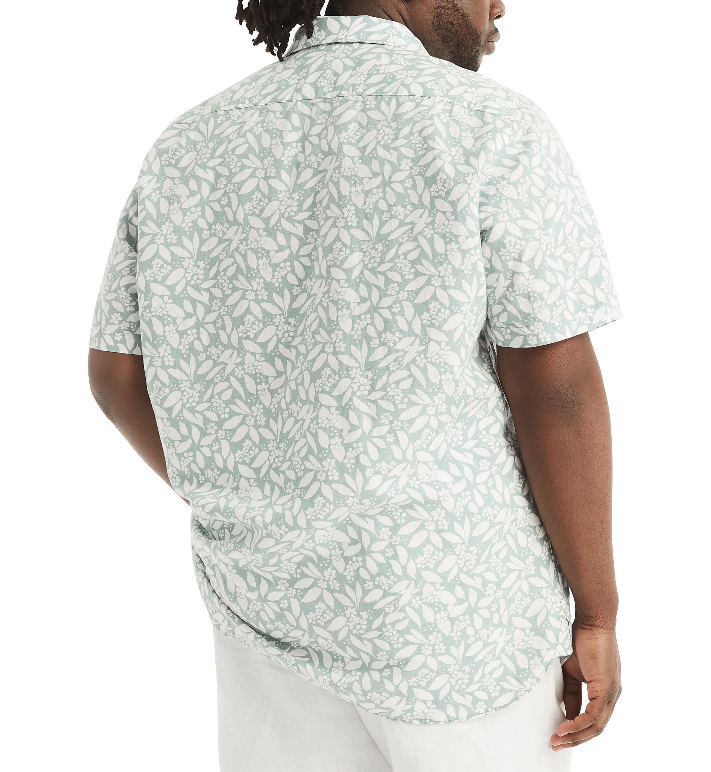 Big & Tall Printed Linen Short Sleeve Shirt