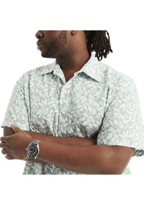 Big & Tall Printed Linen Short Sleeve Shirt