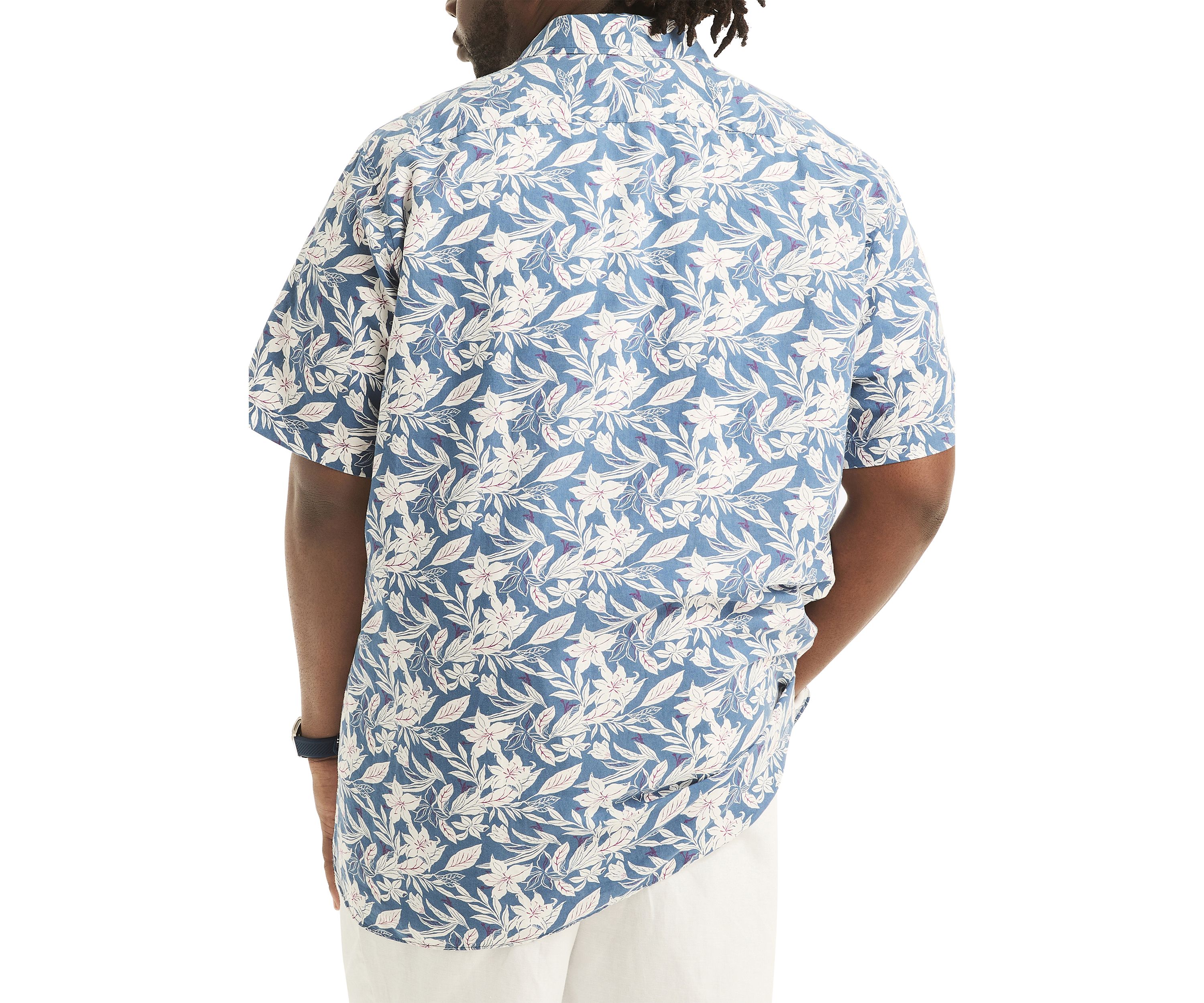 Big & Tall Printed Linen Short Sleeve Shirt