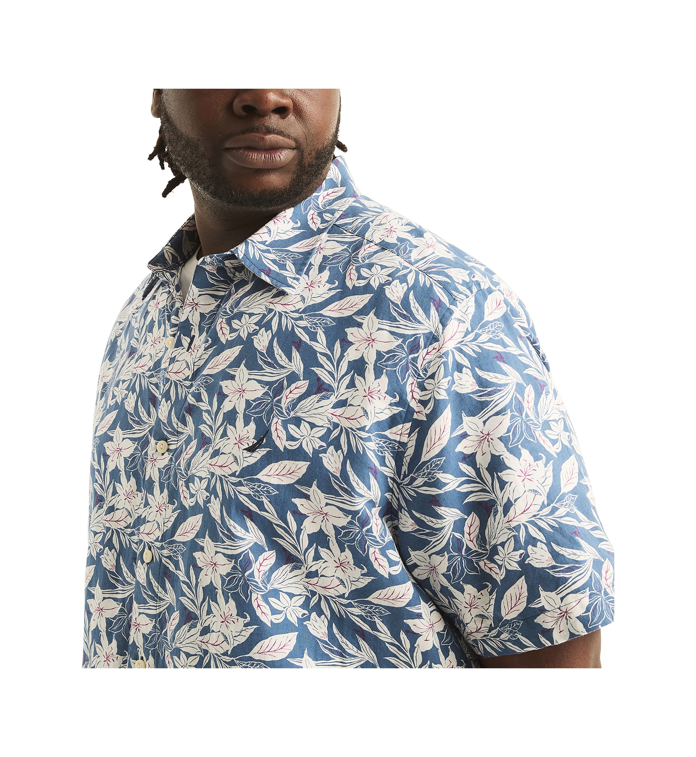 Big & Tall Printed Linen Short Sleeve Shirt