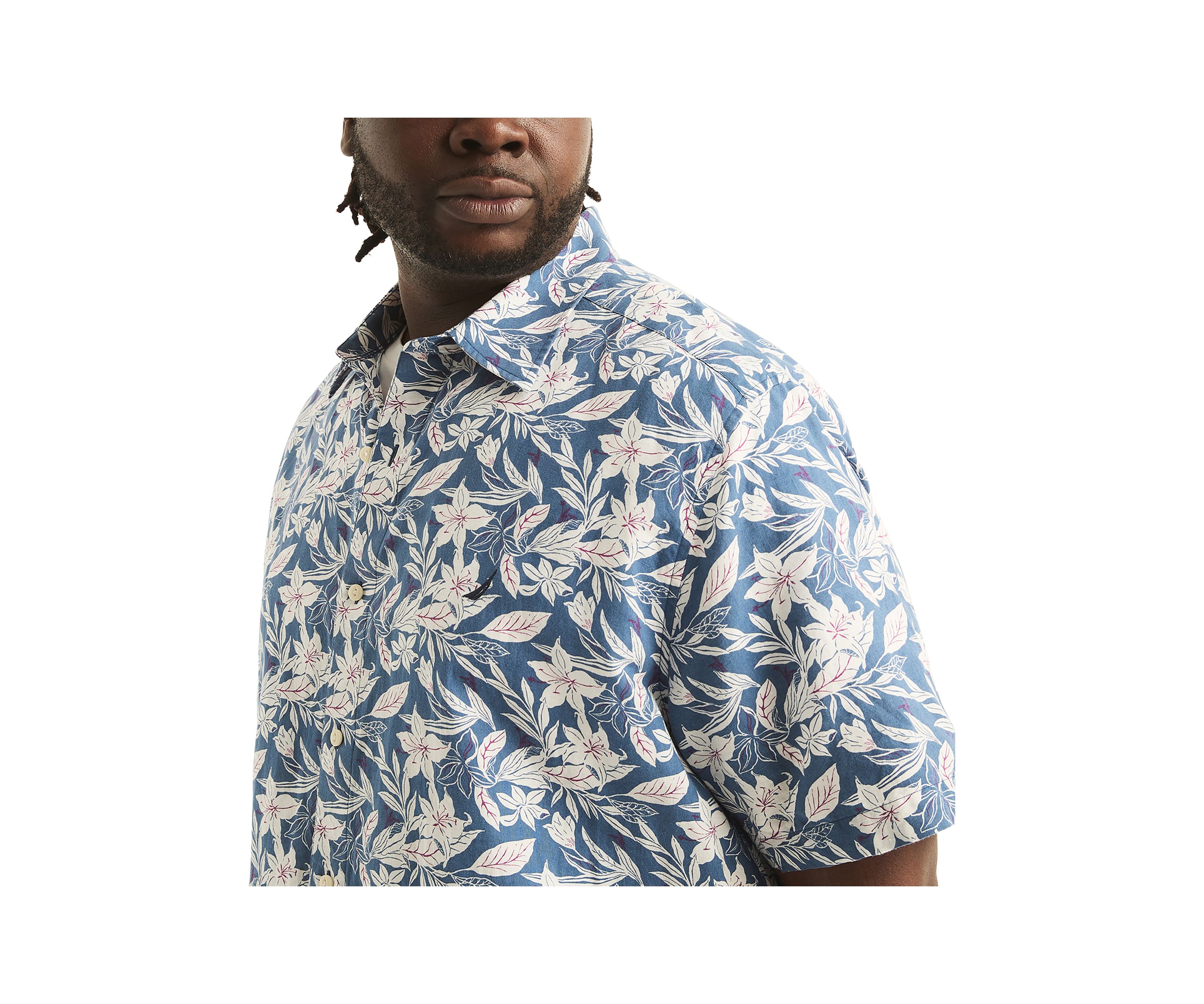 Big & Tall Printed Linen Short Sleeve Shirt