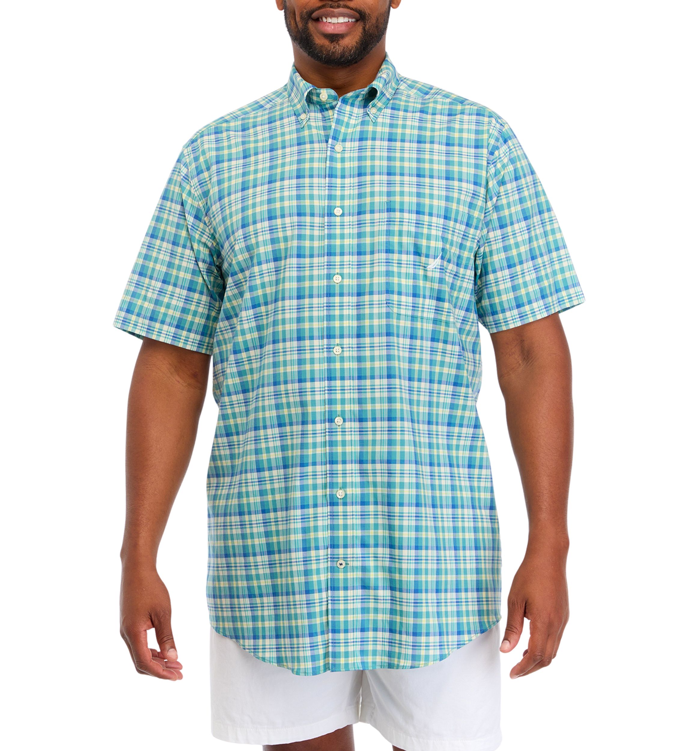 Big & Tall Short Sleeve Tencel Plaid Shirt