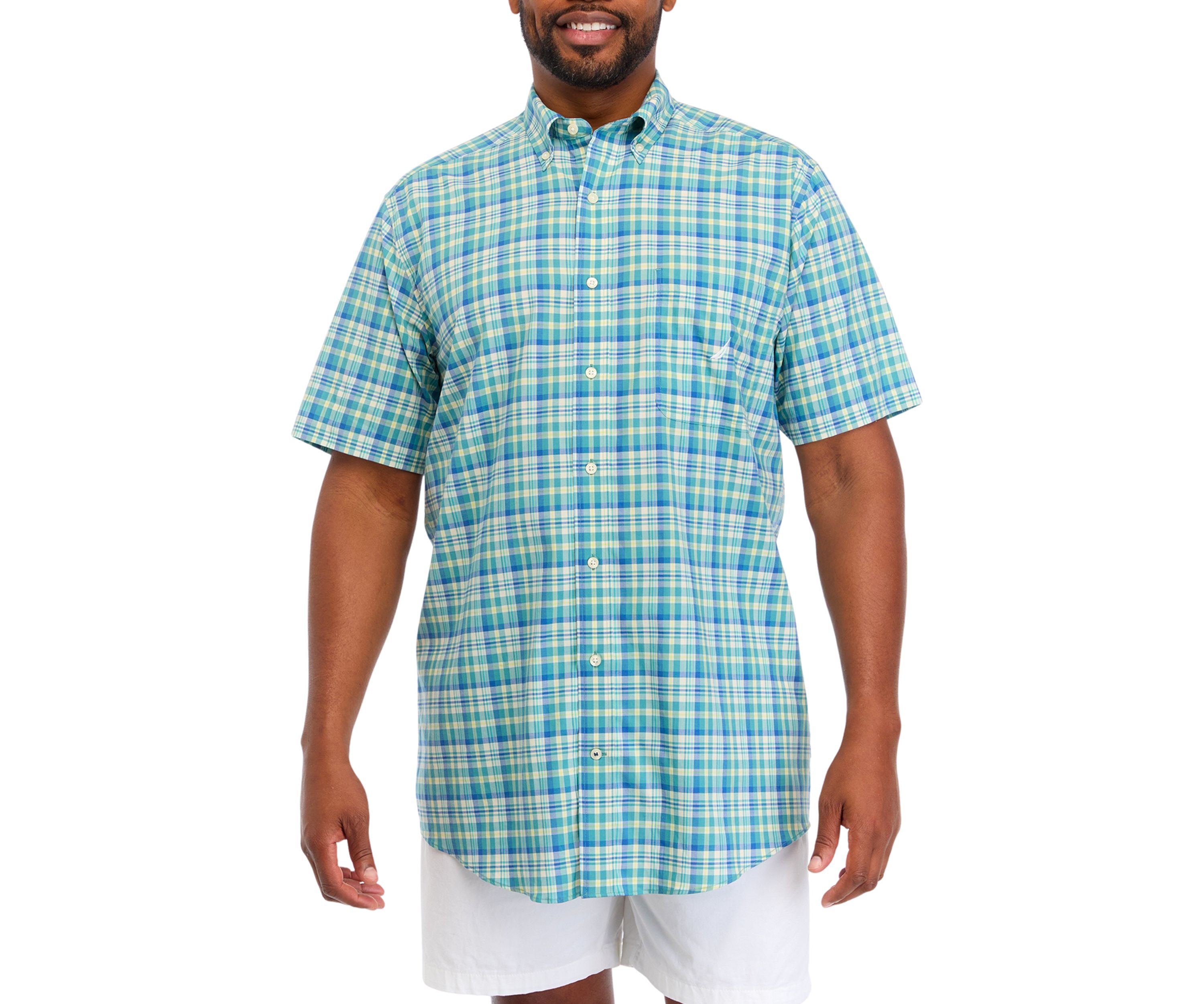 Big & Tall Short Sleeve Tencel Plaid Shirt