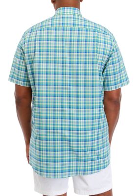 Big & Tall Short Sleeve Tencel Plaid Shirt