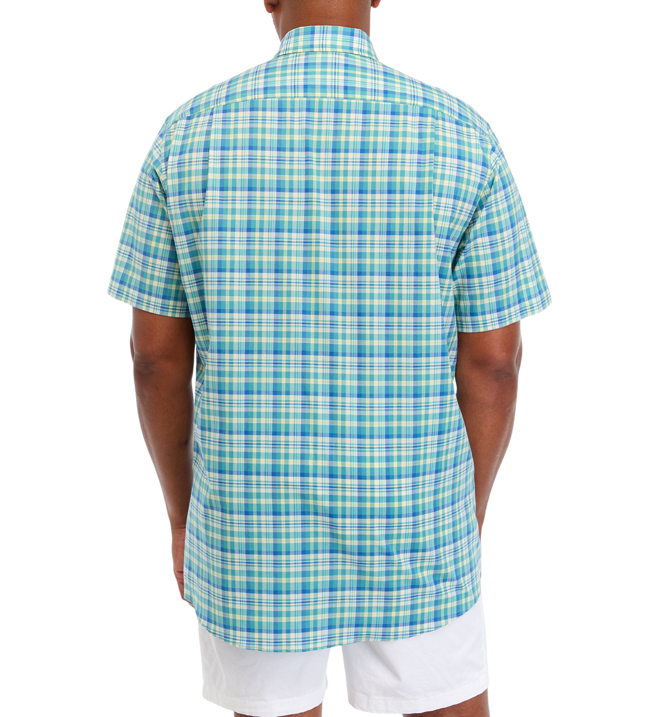 Big & Tall Short Sleeve Tencel Plaid Shirt