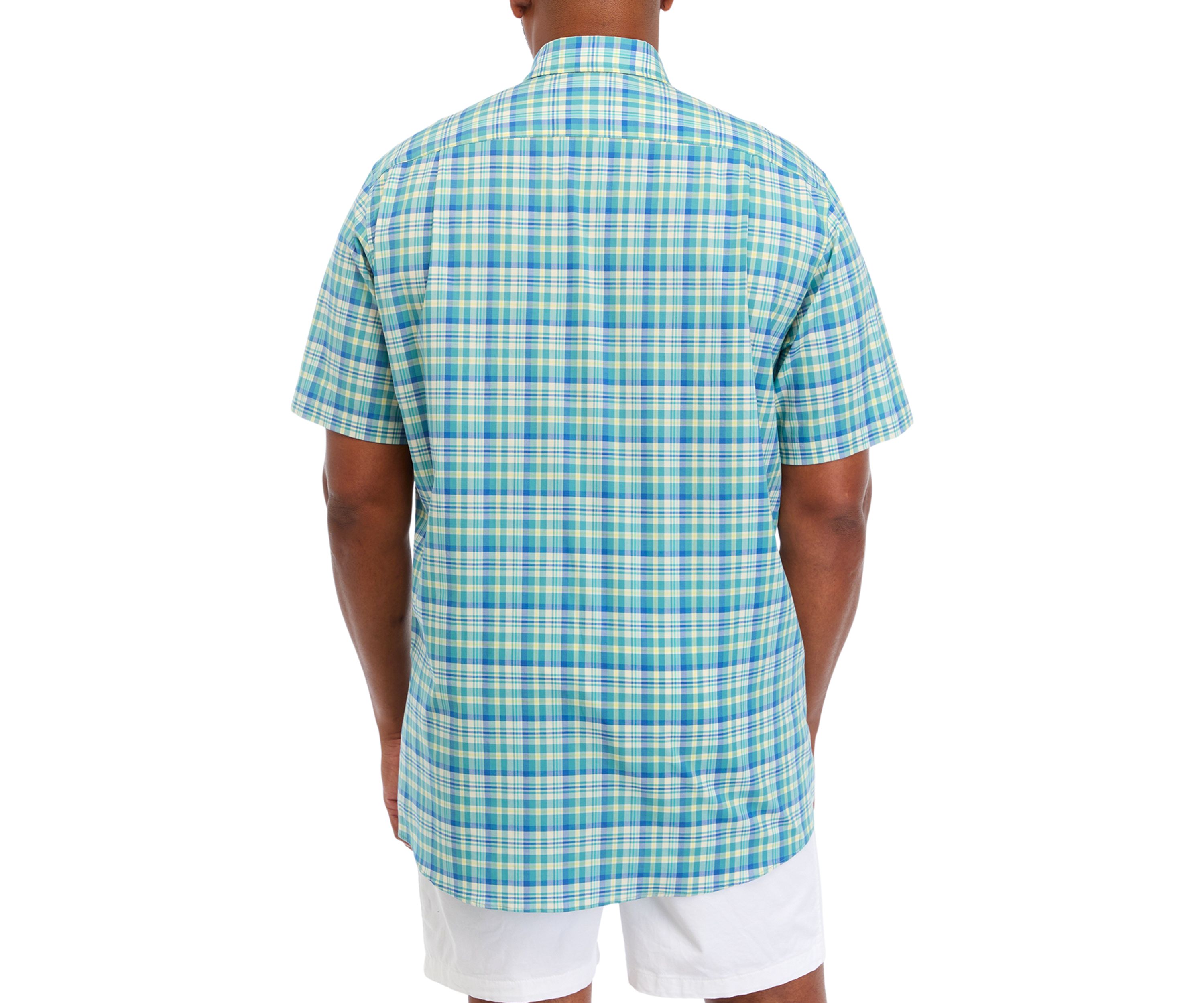 Big & Tall Short Sleeve Tencel Plaid Shirt