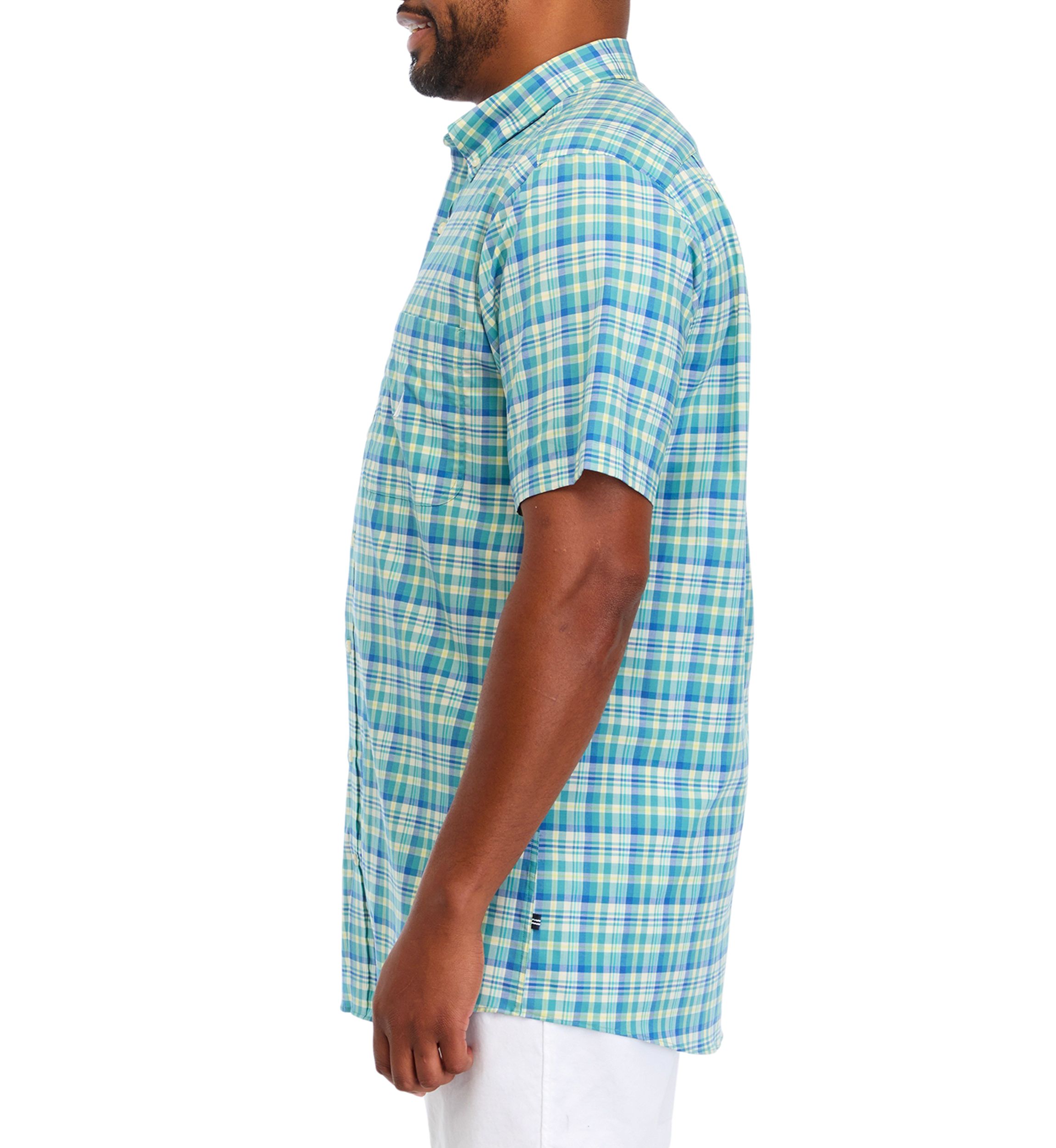 Big & Tall Short Sleeve Tencel Plaid Shirt