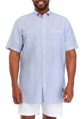 Big & Tall Short Sleeve Madras Plaid Shirt