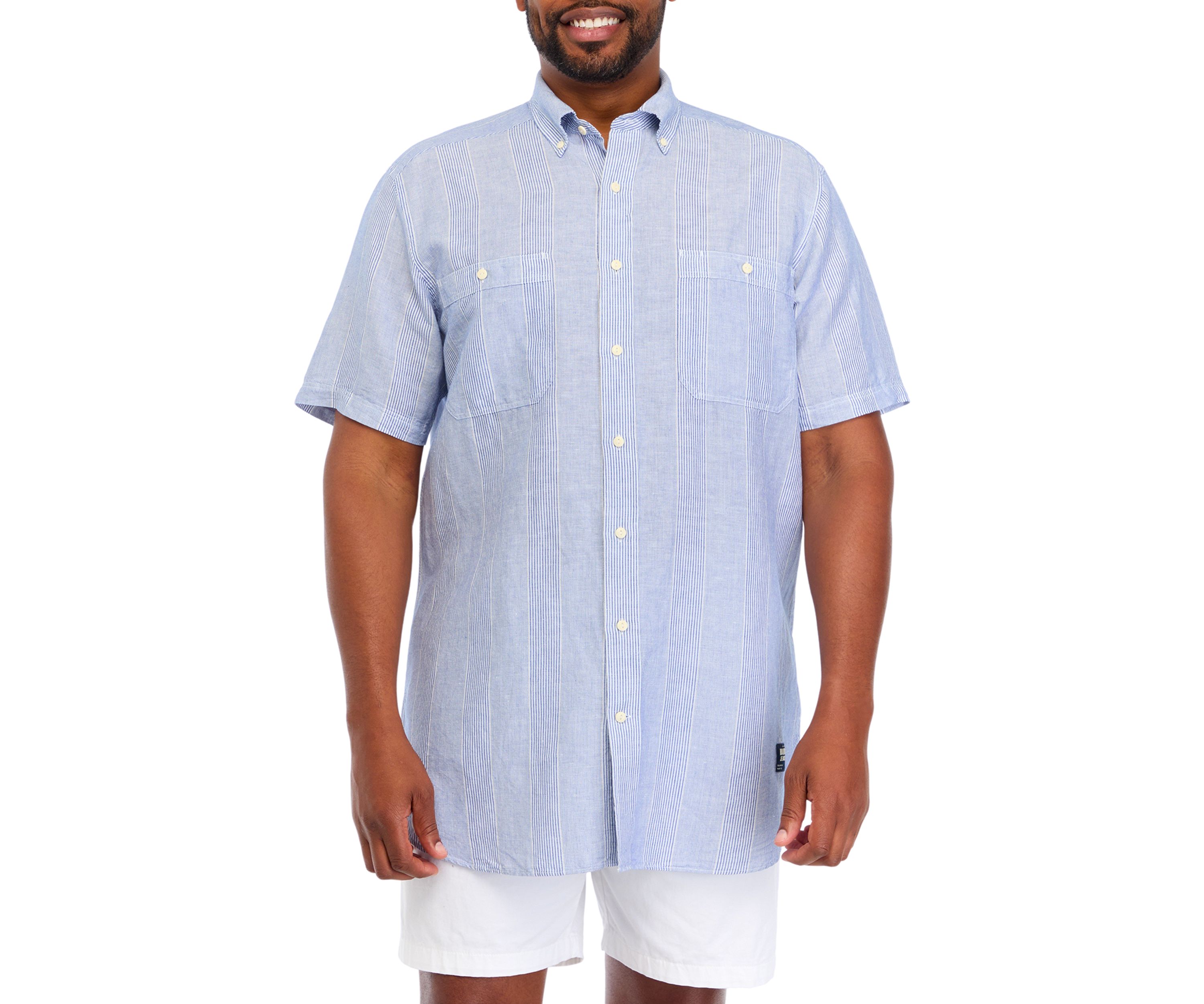 Big & Tall Short Sleeve Madras Plaid Shirt