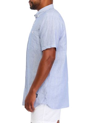 Big & Tall Short Sleeve Madras Plaid Shirt