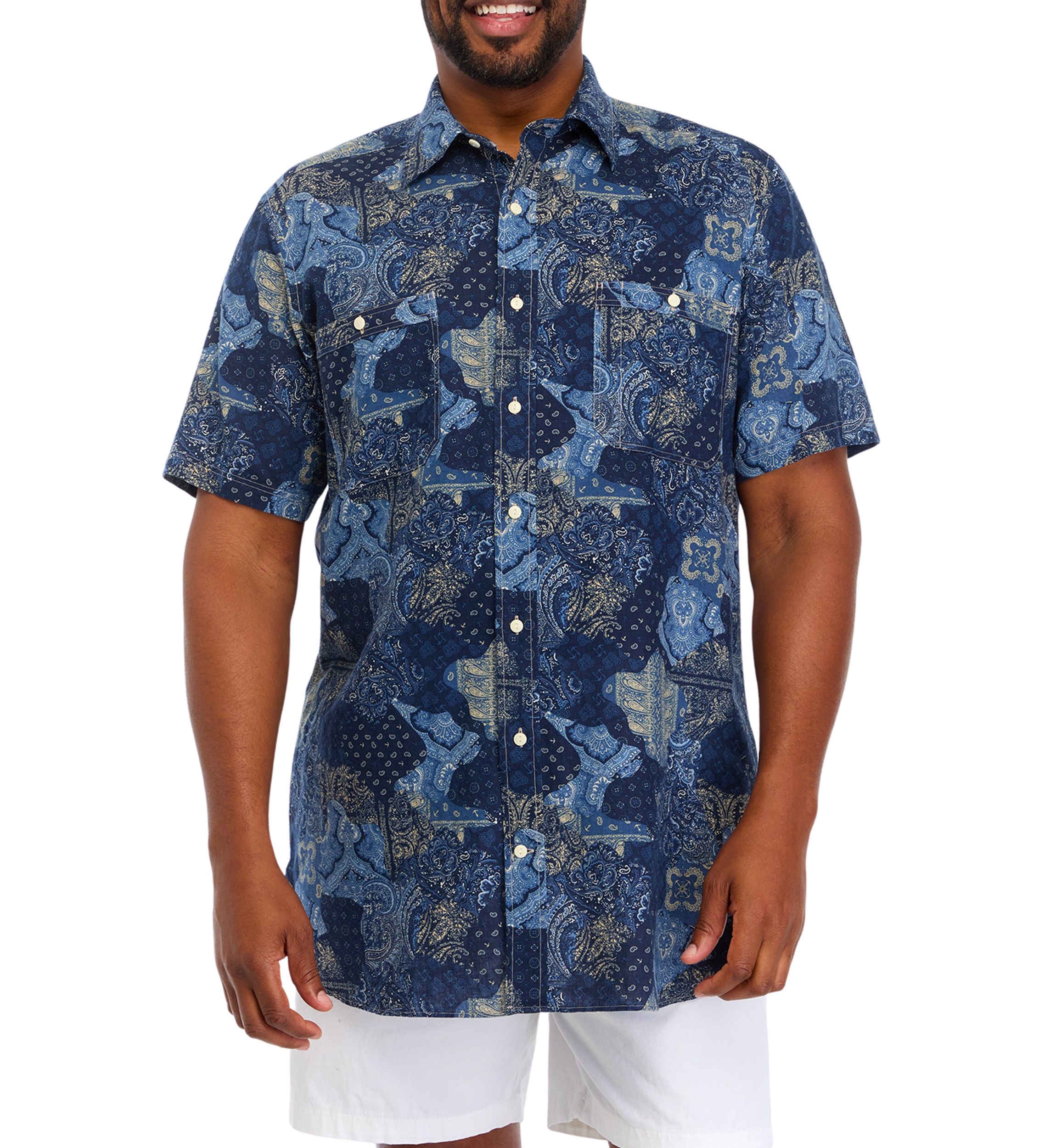 Big & Tall Short Sleeve Madras Shirt