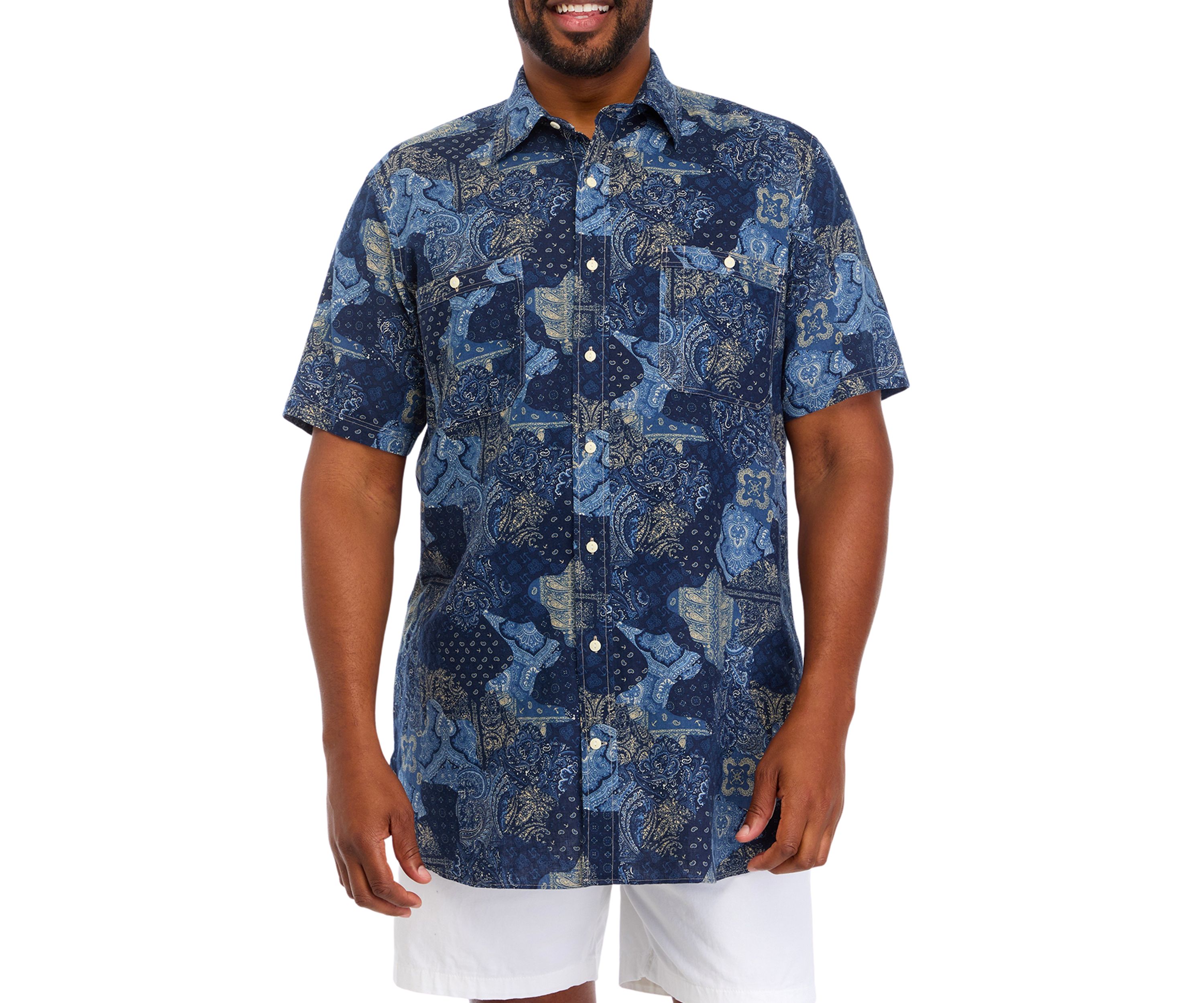 Big & Tall Short Sleeve Madras Shirt