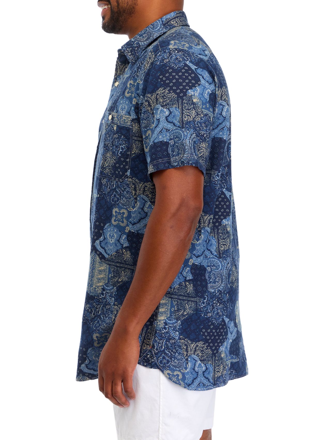 Big & Tall Short Sleeve Madras Shirt