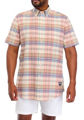 Big & Tall Short Sleeve Plaid Shirt