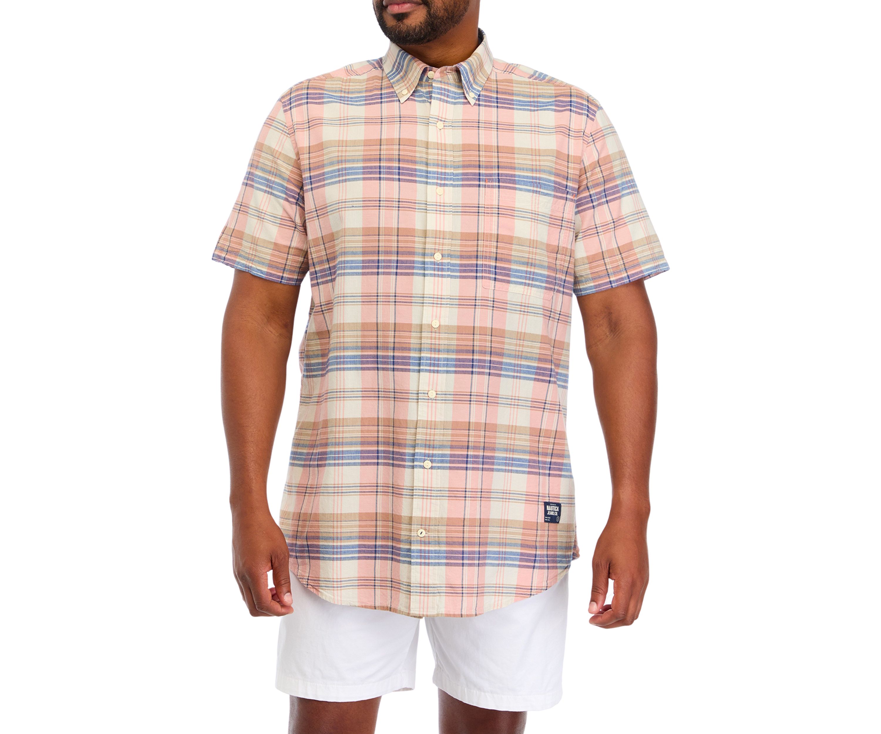 Big & Tall Short Sleeve Plaid Shirt