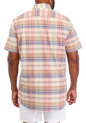 Big & Tall Short Sleeve Plaid Shirt