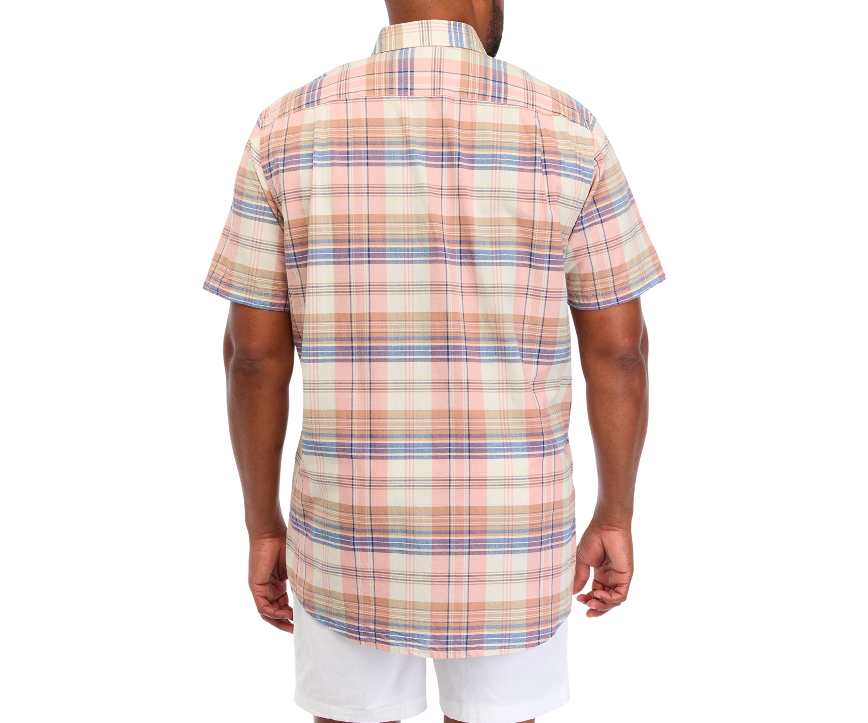Big & Tall Short Sleeve Plaid Shirt