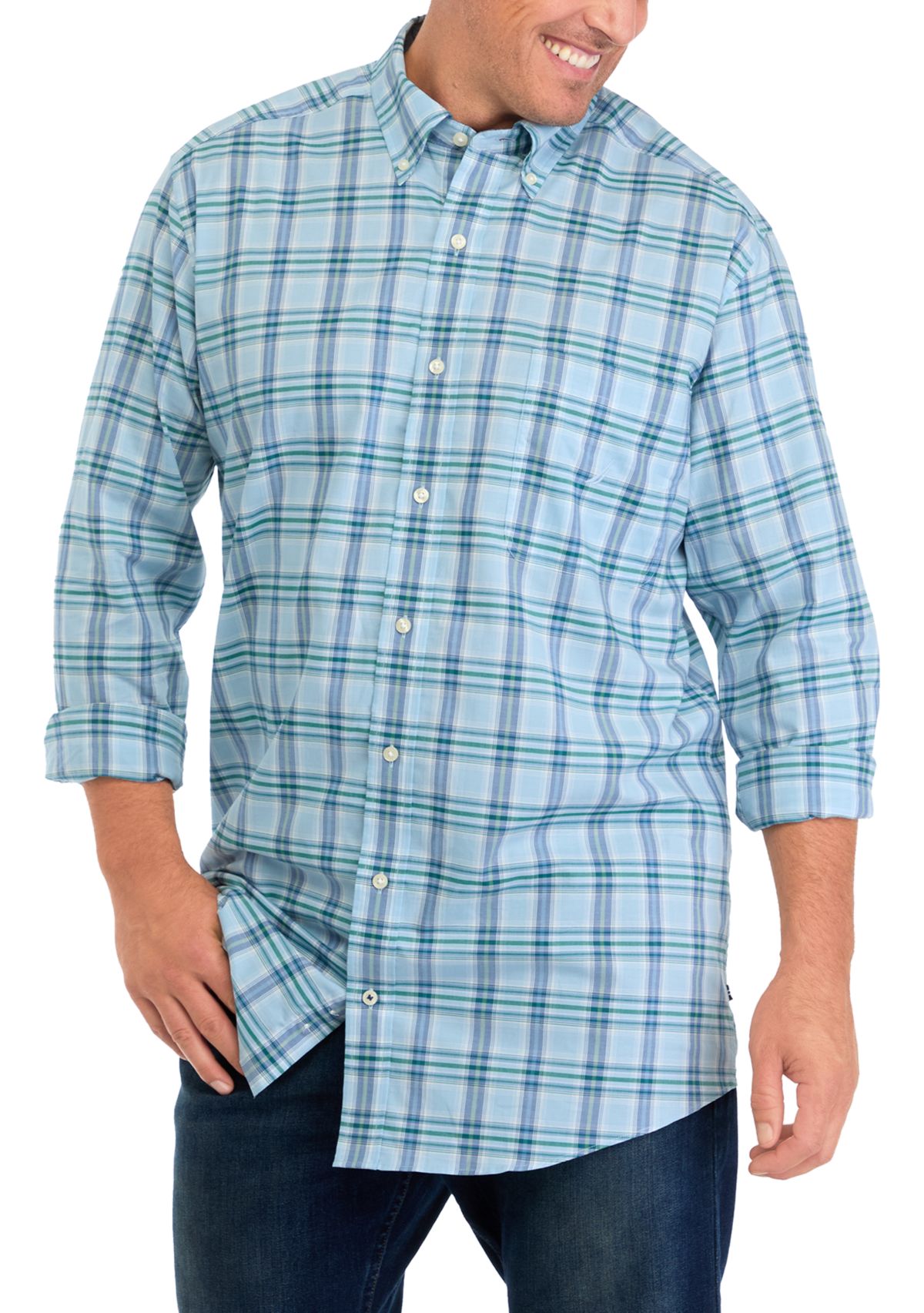 Big & Tall Long Sleeve Plaid Shirt