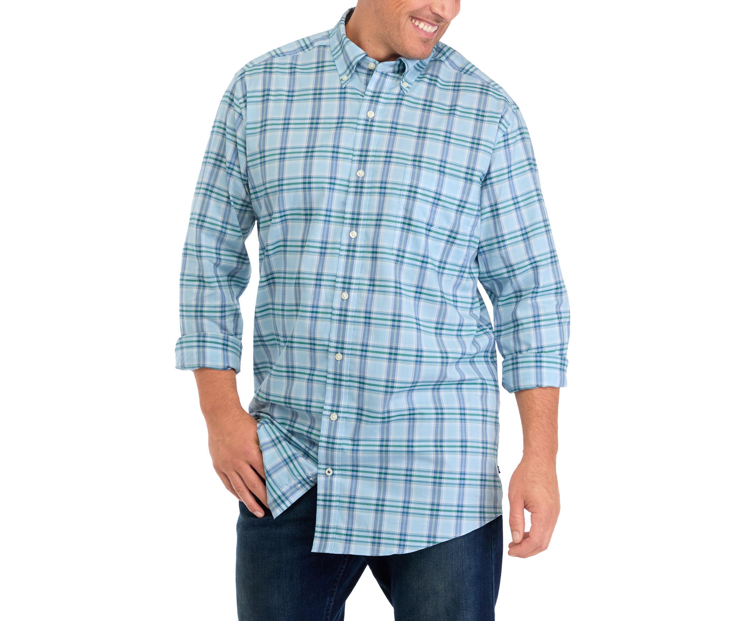 Big & Tall Long Sleeve Plaid Shirt