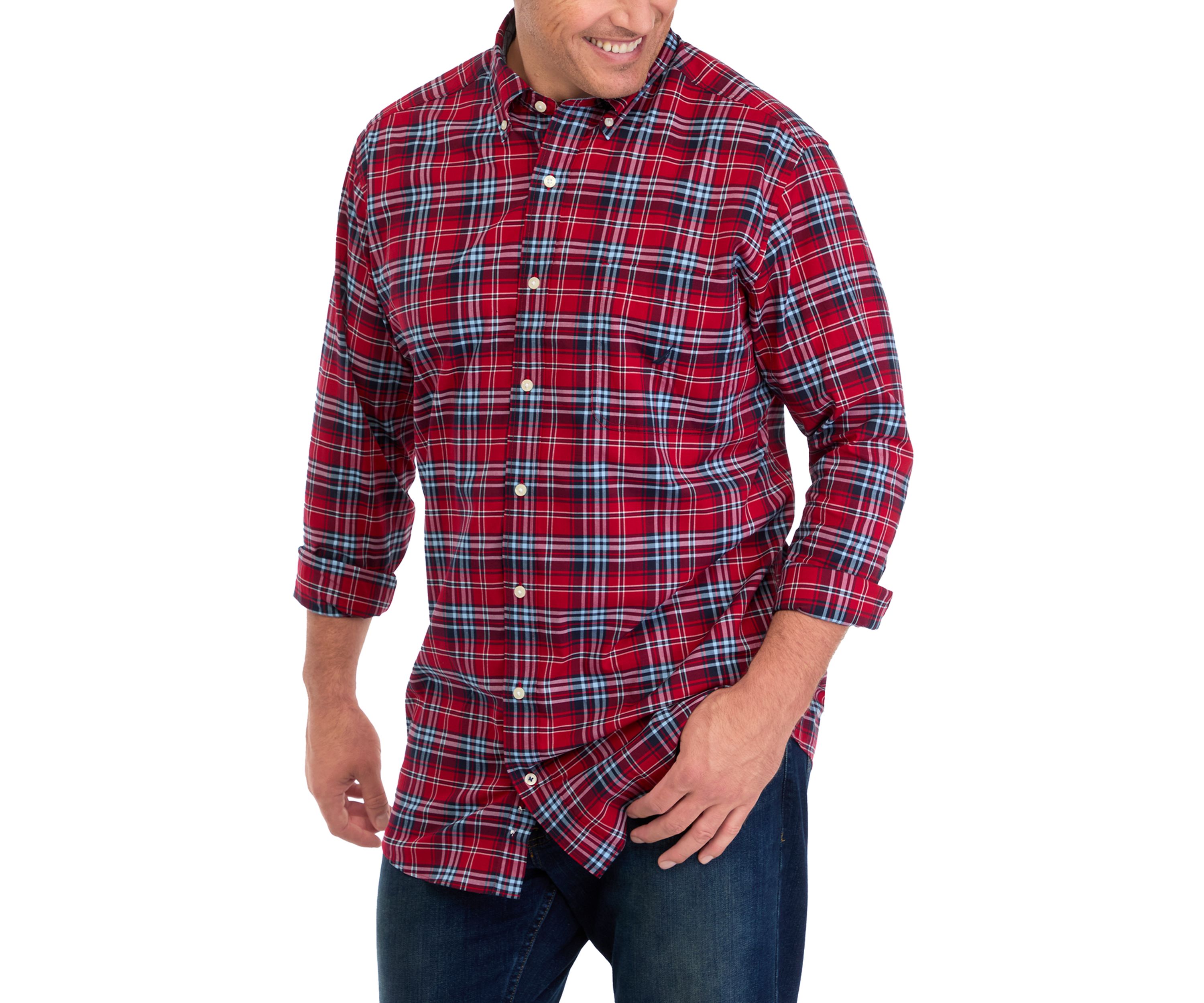 Big & Tall Long Sleeve Plaid Shirt