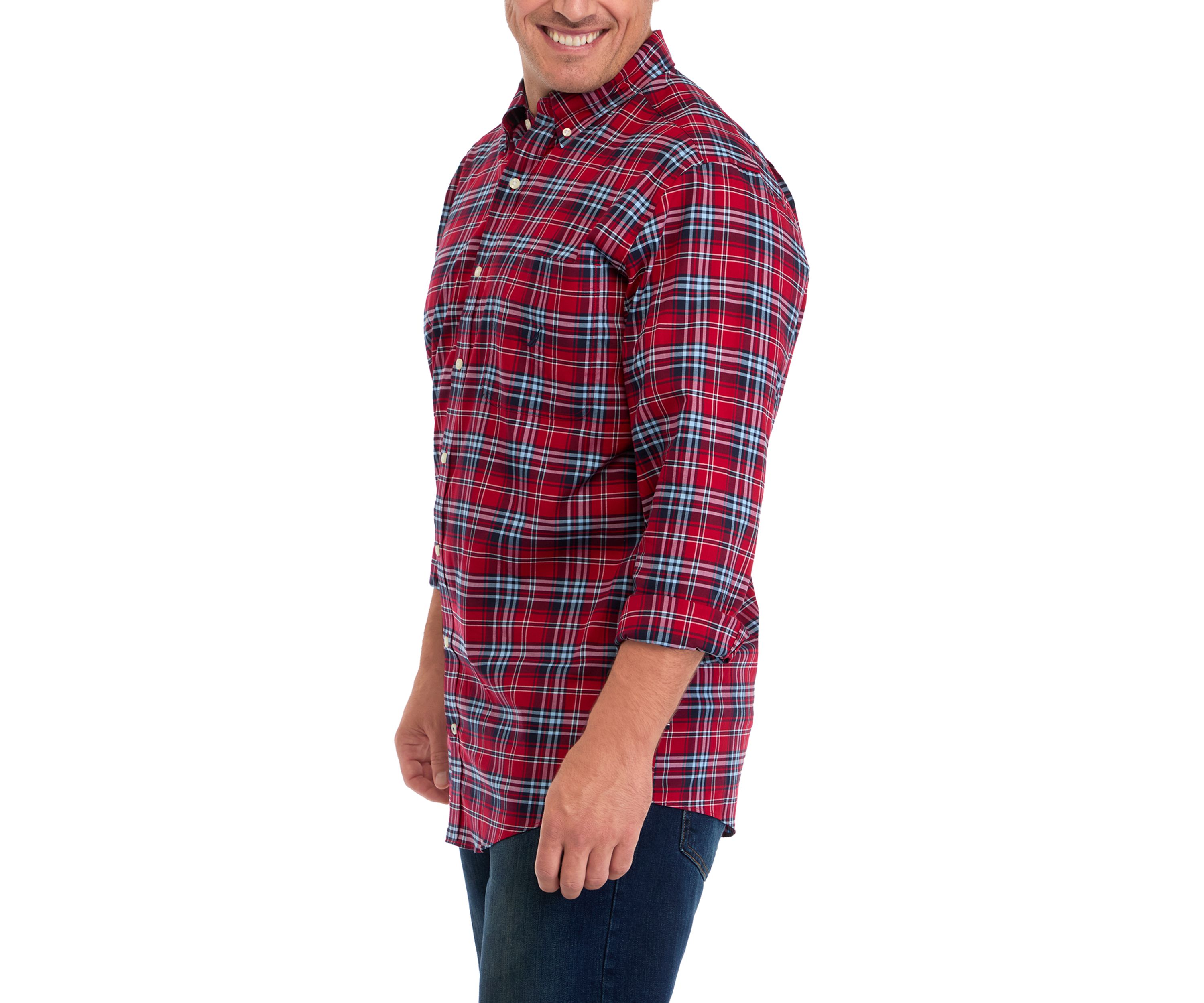 Big & Tall Long Sleeve Plaid Shirt