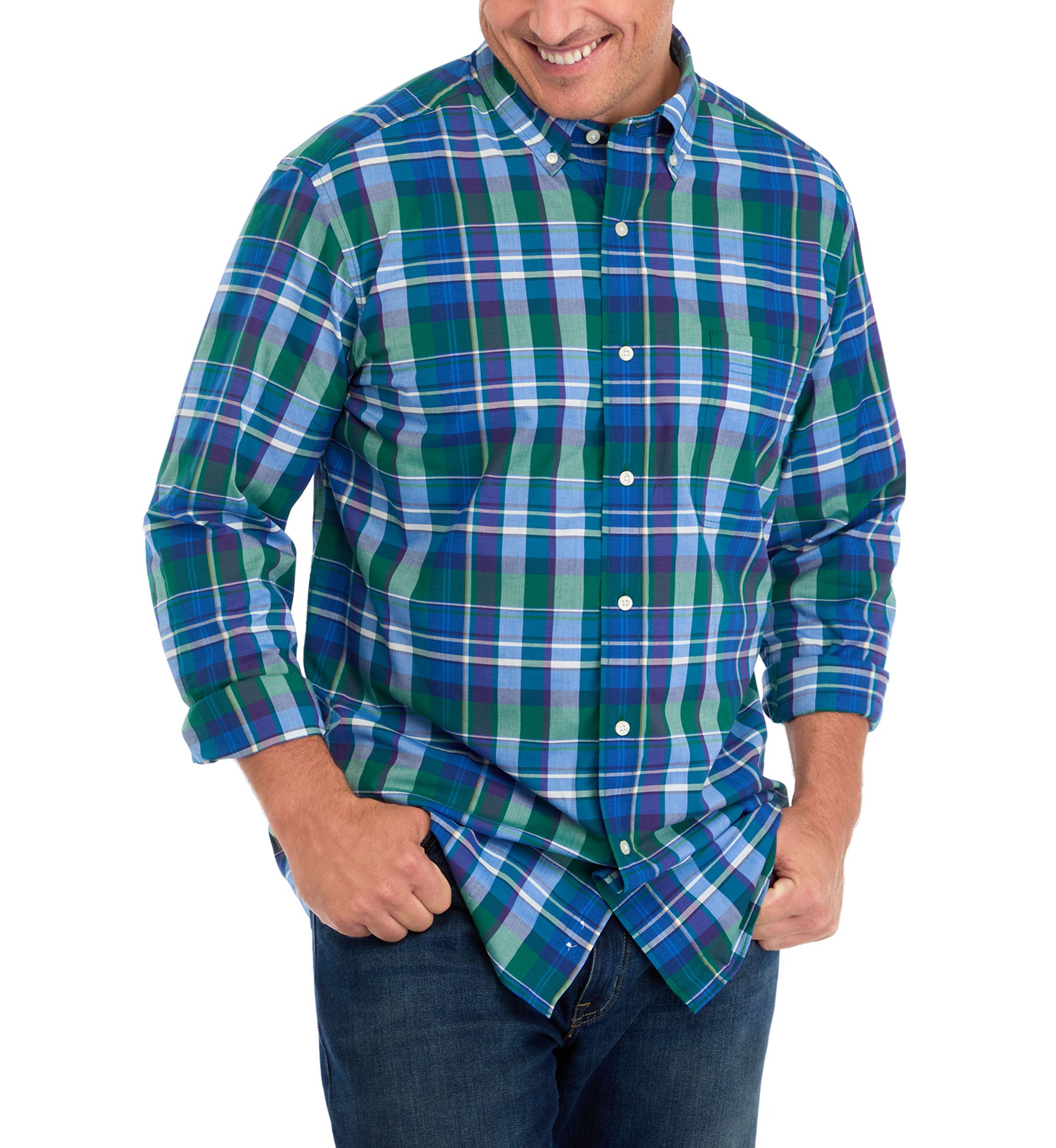 Big & Tall Long Sleeve Plaid Shirt