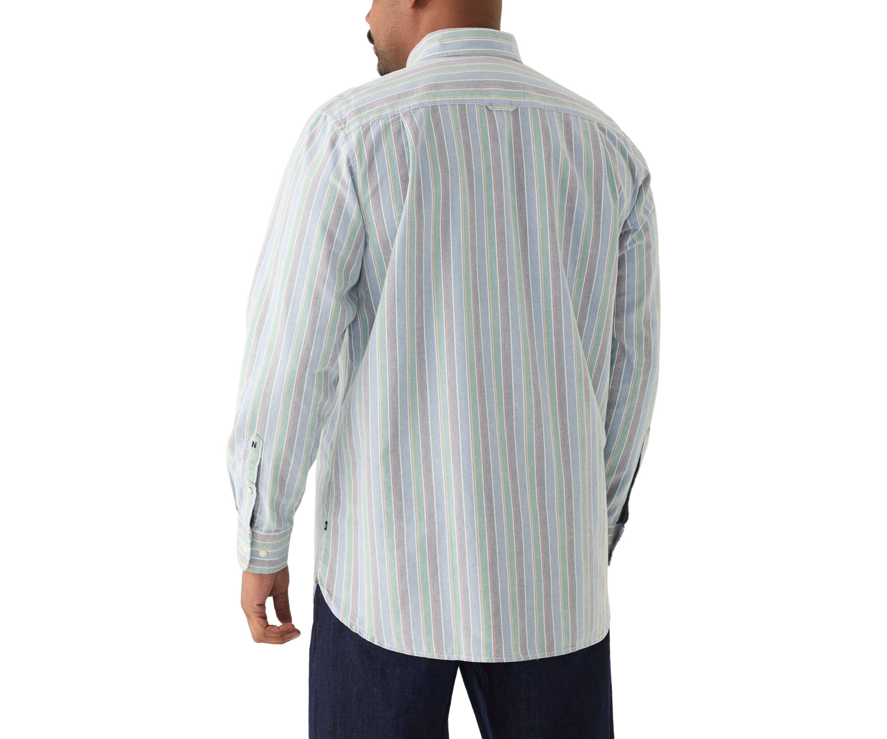 Big & Tall Long Sleeve Oxford Stripe Button Up Shirt 
