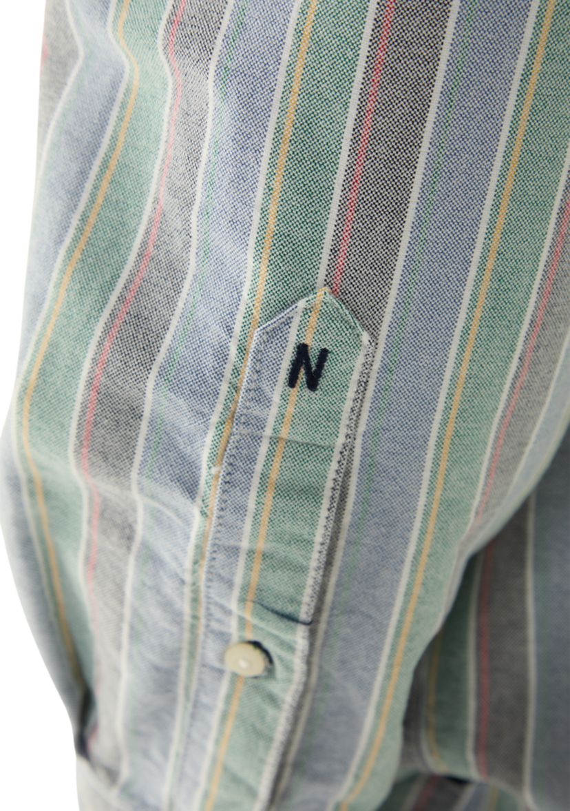 Big & Tall Long Sleeve Oxford Stripe Button Up Shirt 