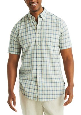 Nautica Men's Big & Tall Plaid Short-Sleeve Shirt
