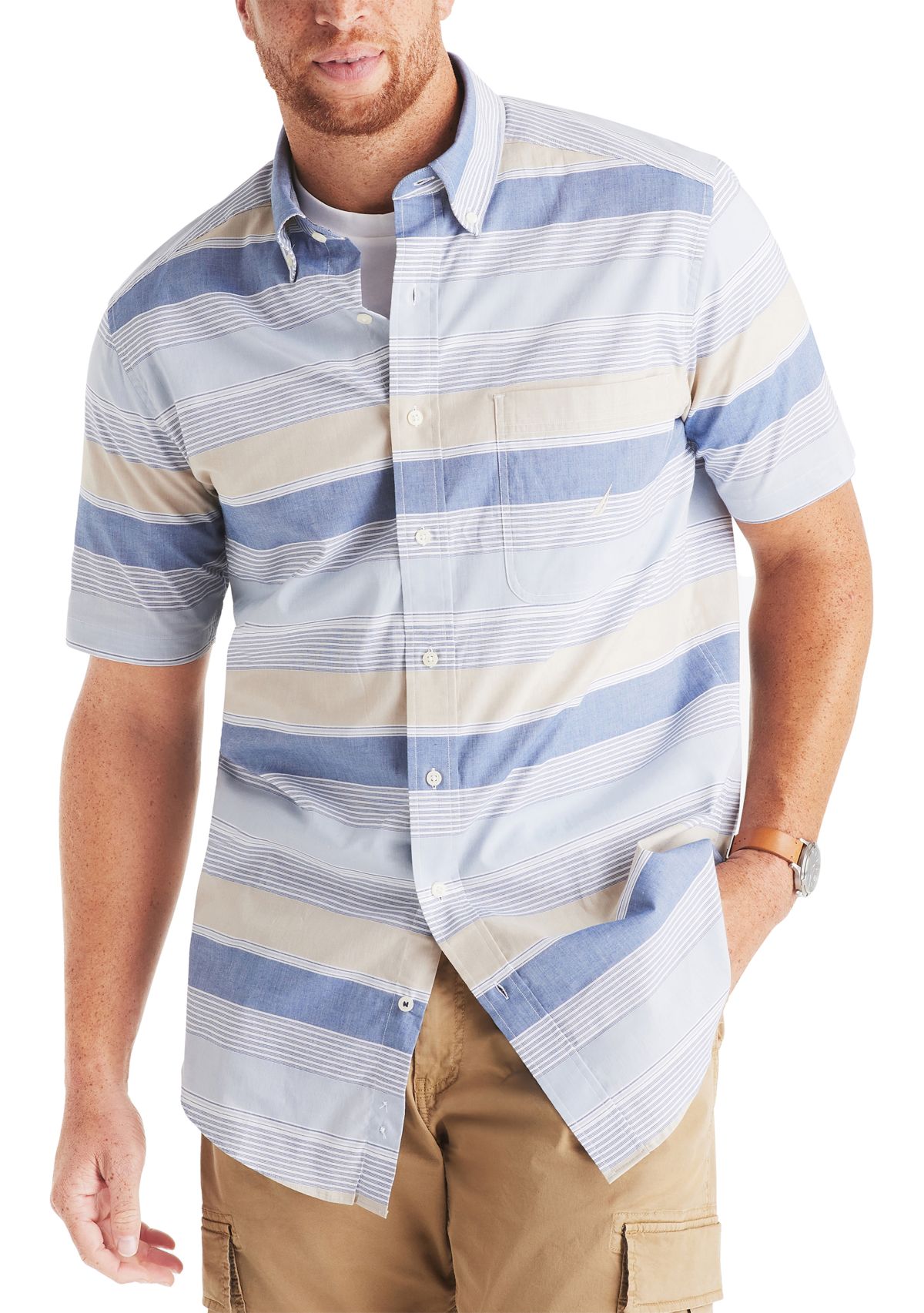Big & Tall Striped Short-Sleeve Shirt