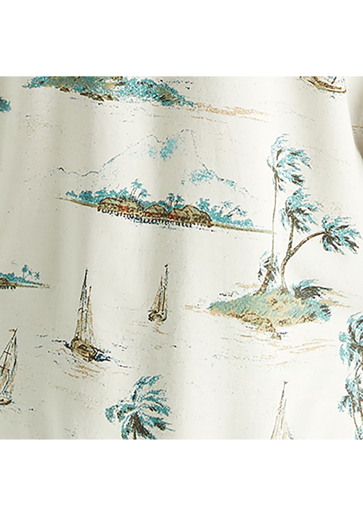 Big & Tall Linen Cotton Palm Print Shirt 