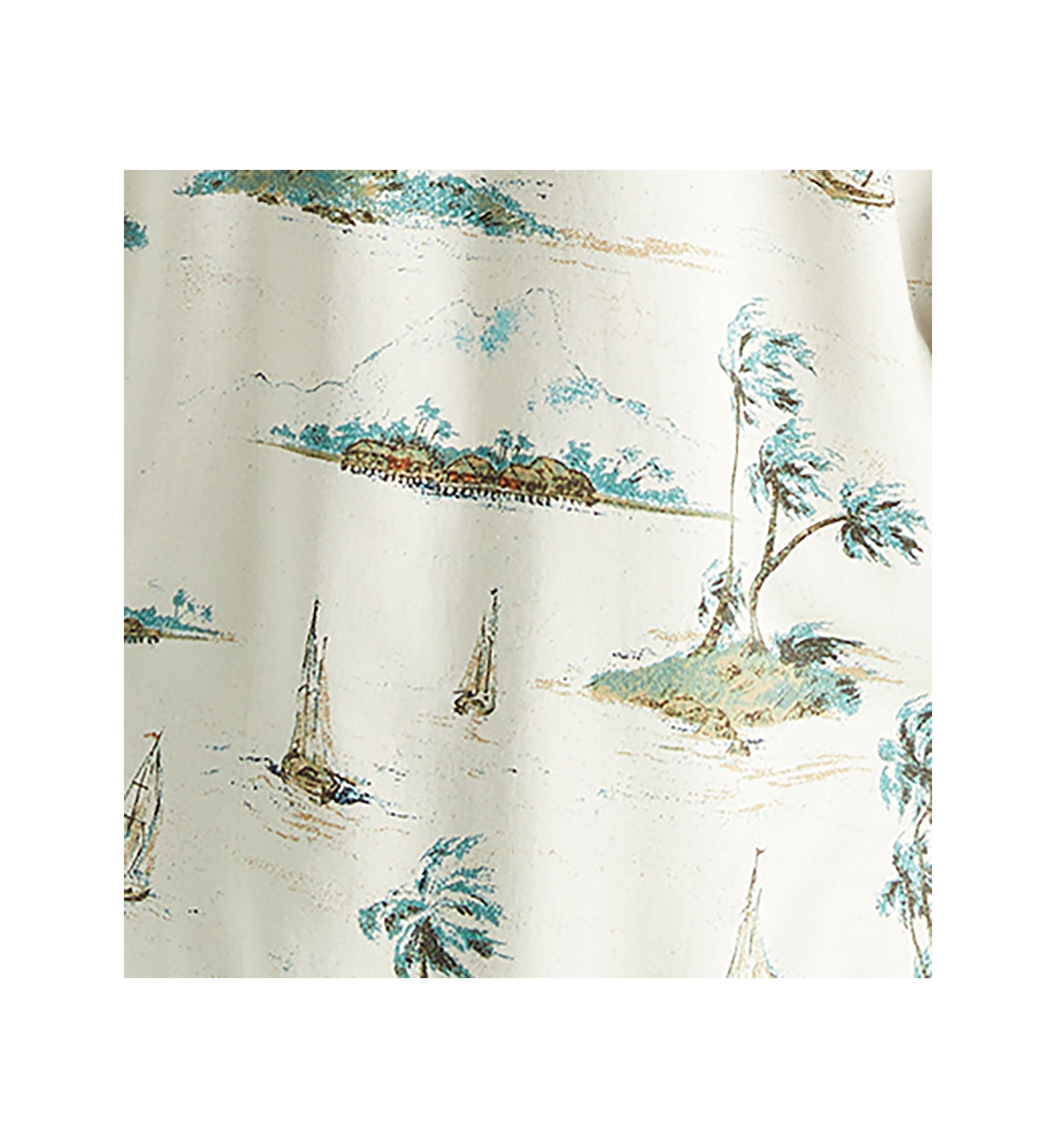 Big & Tall Linen Cotton Palm Print Shirt 