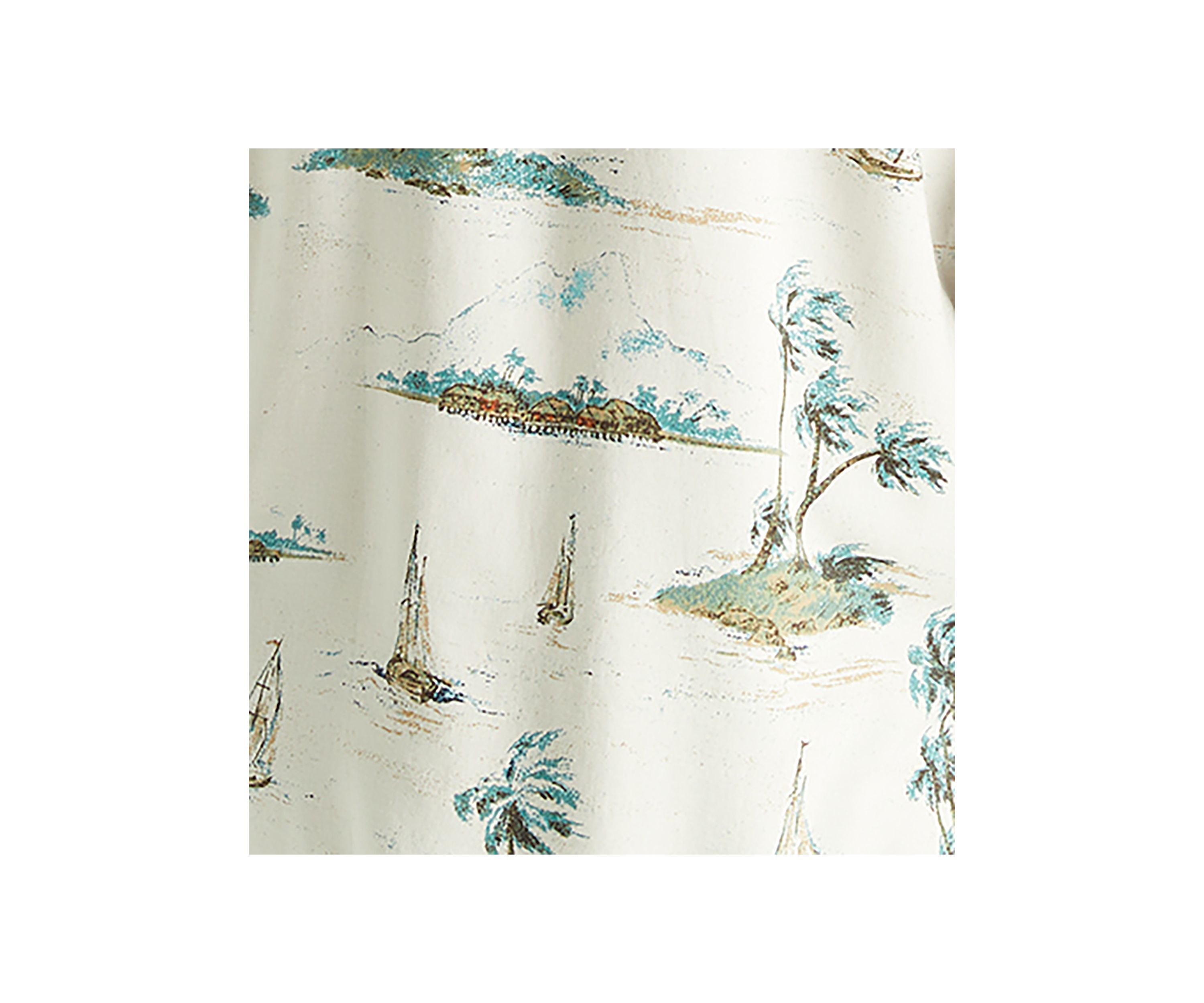 Big & Tall Linen Cotton Palm Print Shirt 