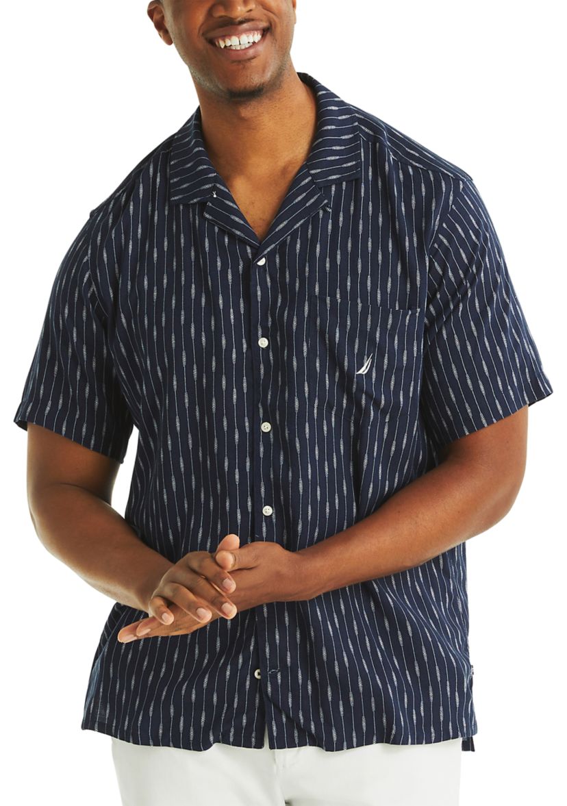 Big & Tall Linen Blend Stripe Shirt 