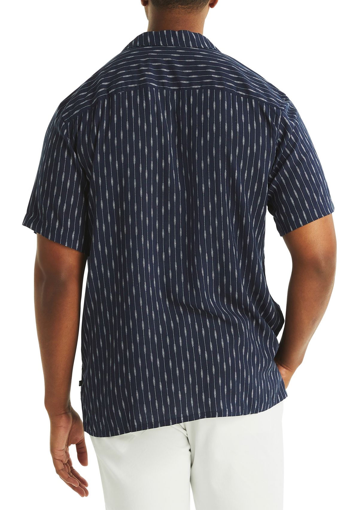 Big & Tall Linen Blend Stripe Shirt 