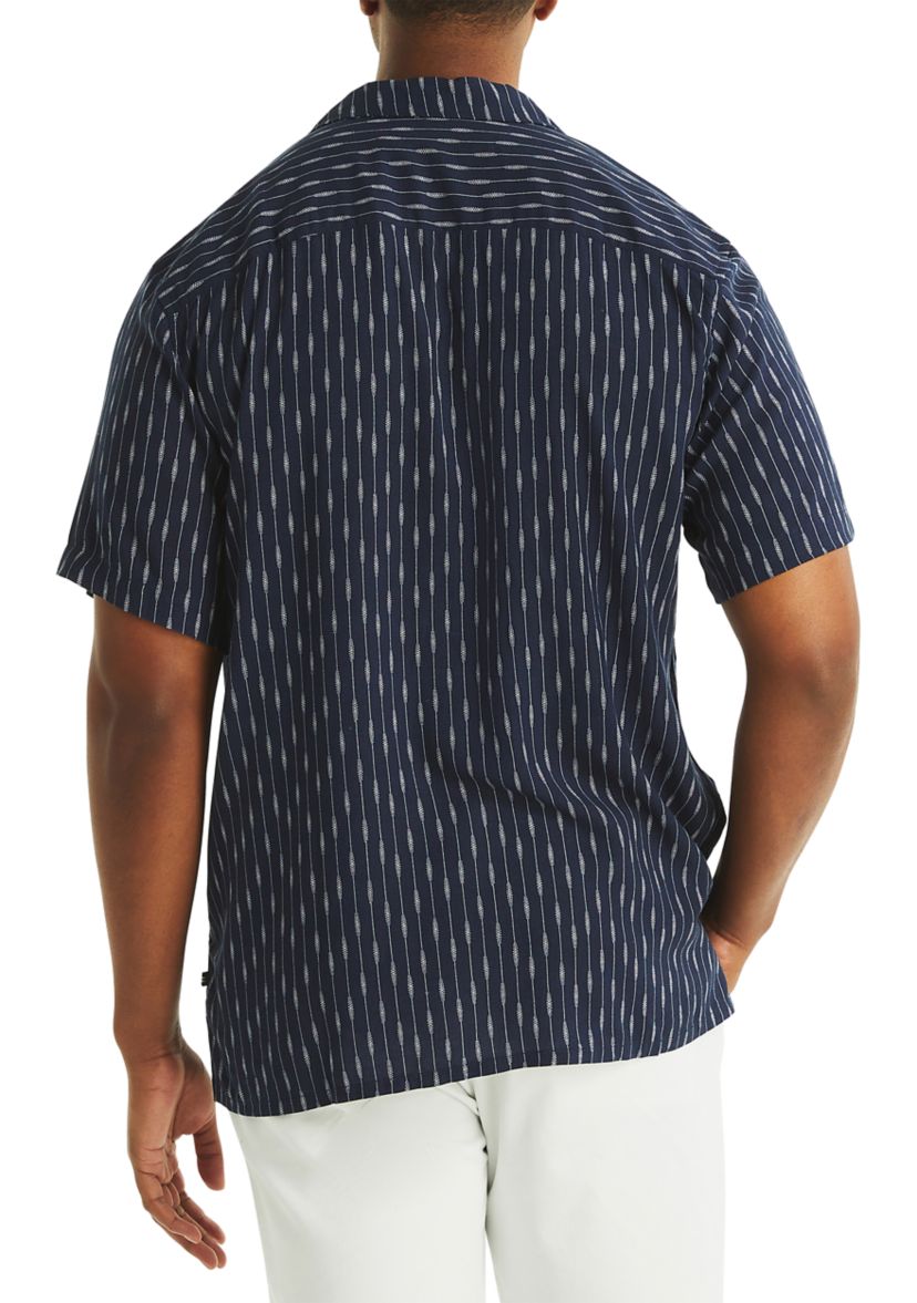 Big & Tall Linen Blend Stripe Shirt 
