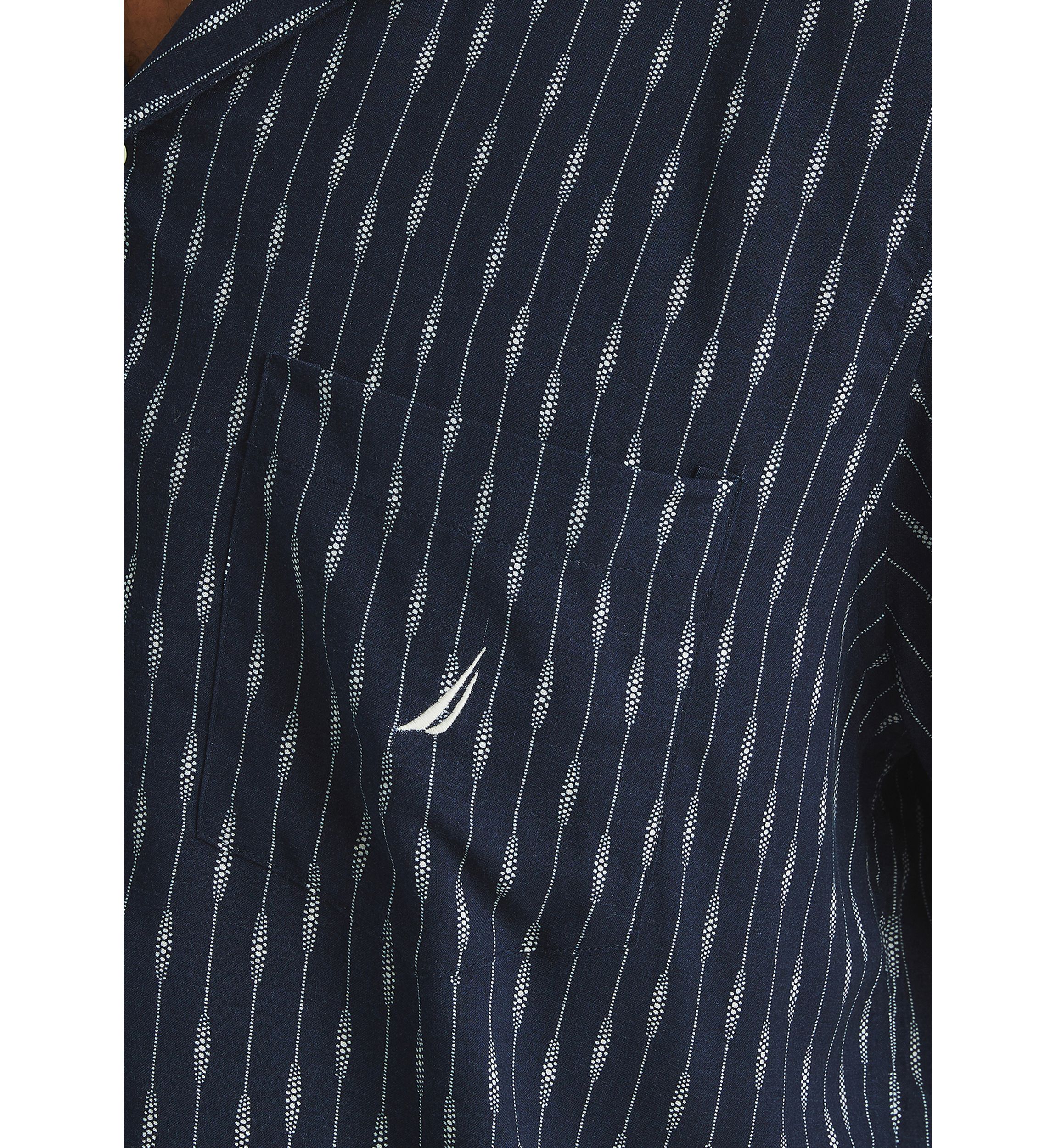 Big & Tall Linen Blend Stripe Shirt 