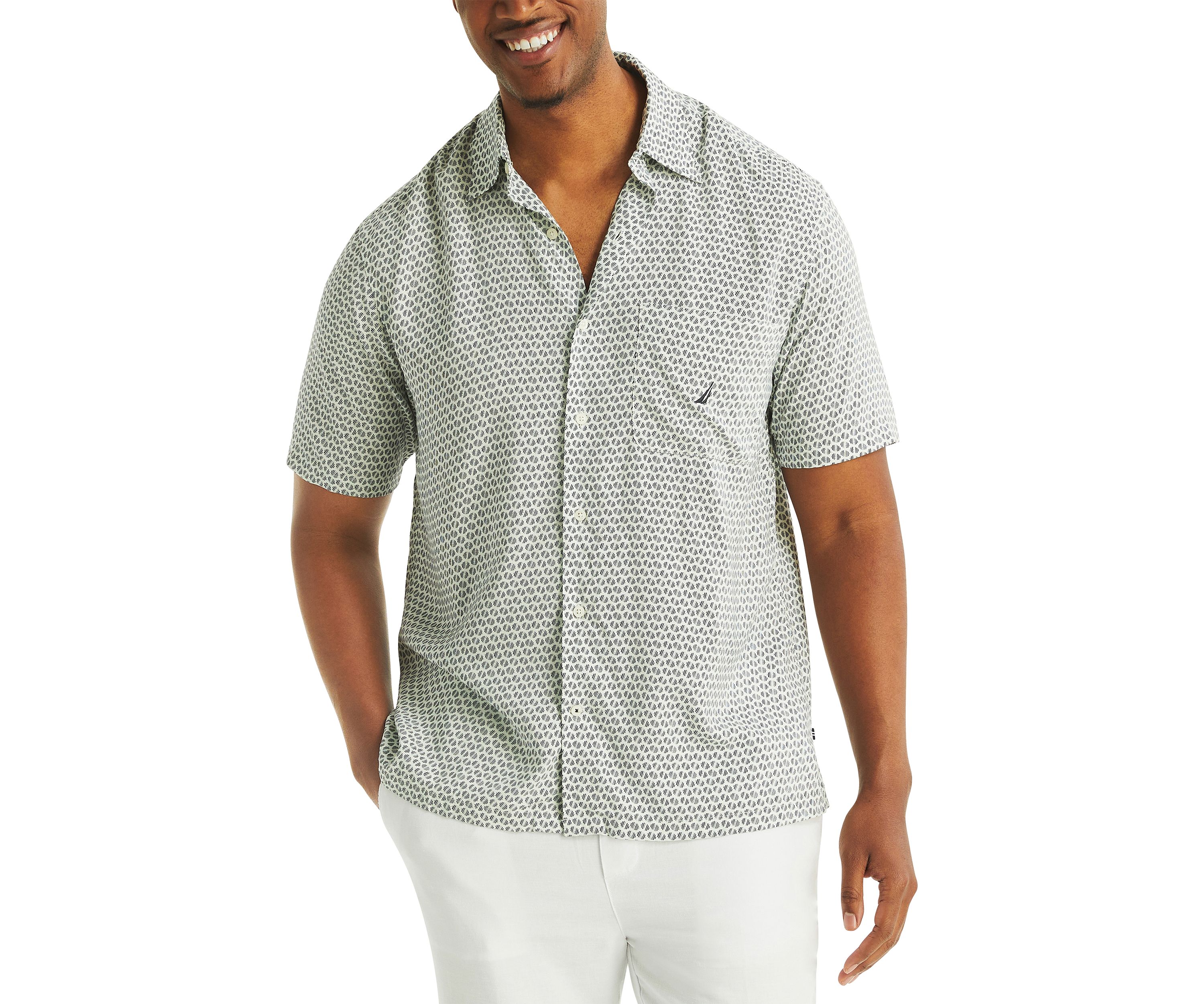 Big & Tall Short Sleeve Linen Blend Shirt 