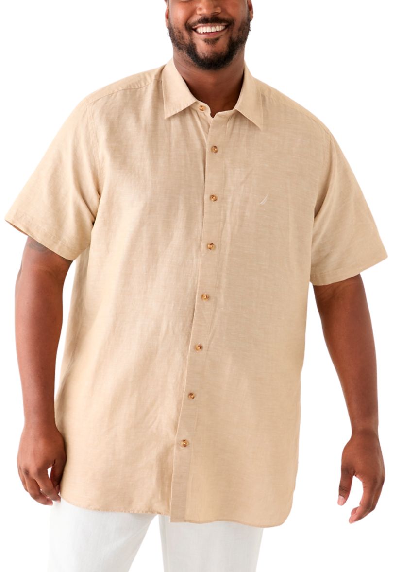 nautica big and tall dress shirts Nautica Mens Big & Tall Printed Short-Sleeve Shirt