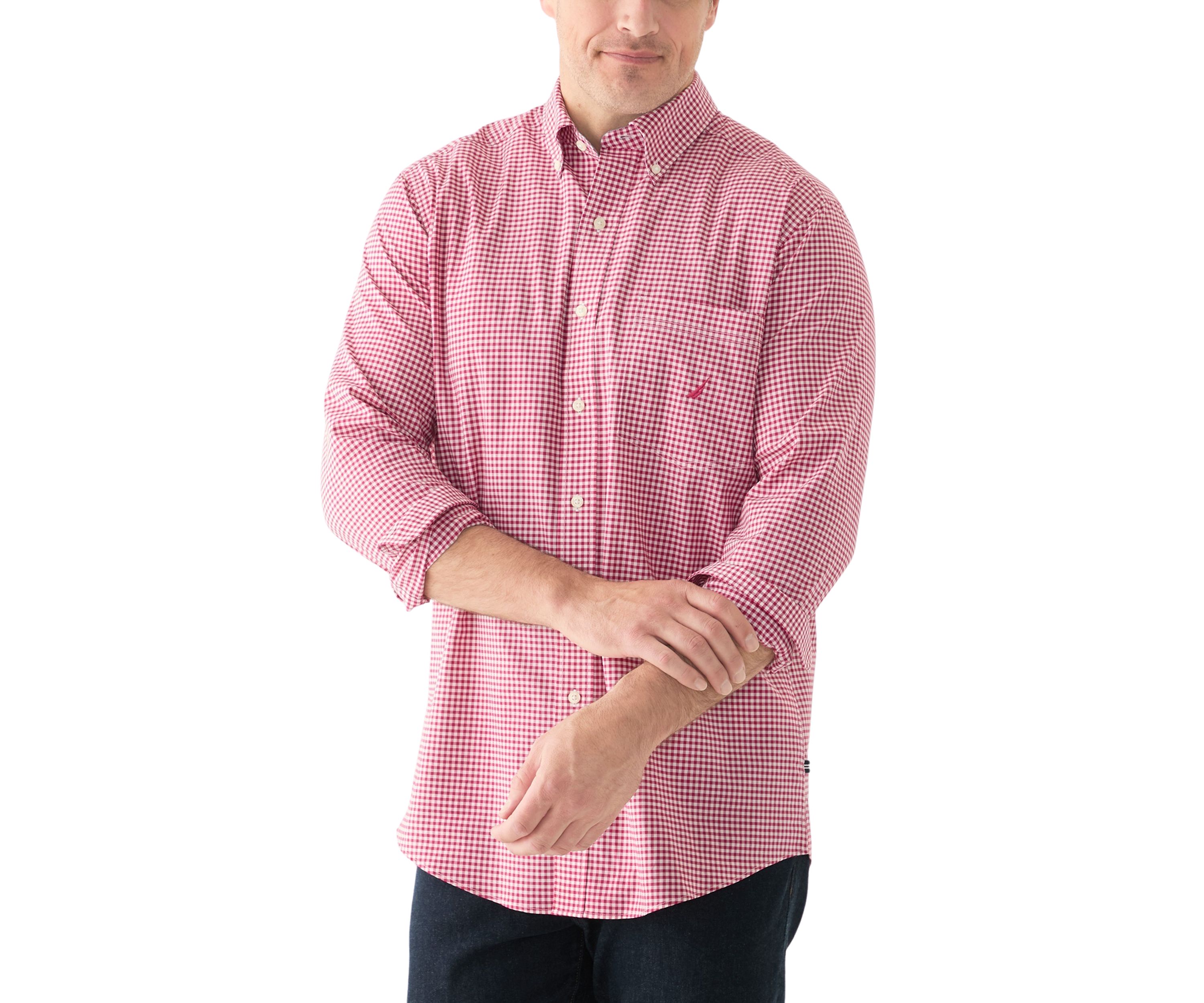 Big & Tall Long Sleeve Gingham Woven Dress Shirt